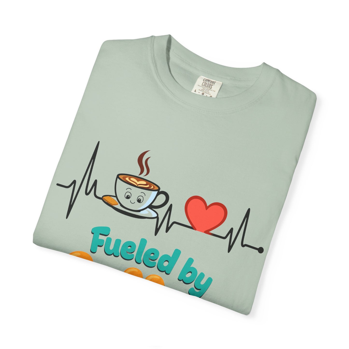 Fueled by Coffee & Love T-Shirt, Cute Coffee Lover Tee, Unisex Graphic Tee, Gift for Coffee Addicts, Casual Everyday Wear
