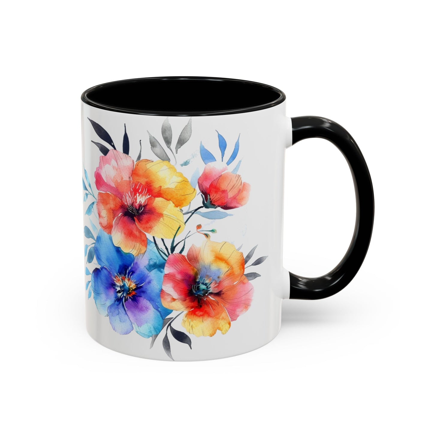 Oil colored Wildflowers Accent Coffee Mug, (11oz, 15oz)