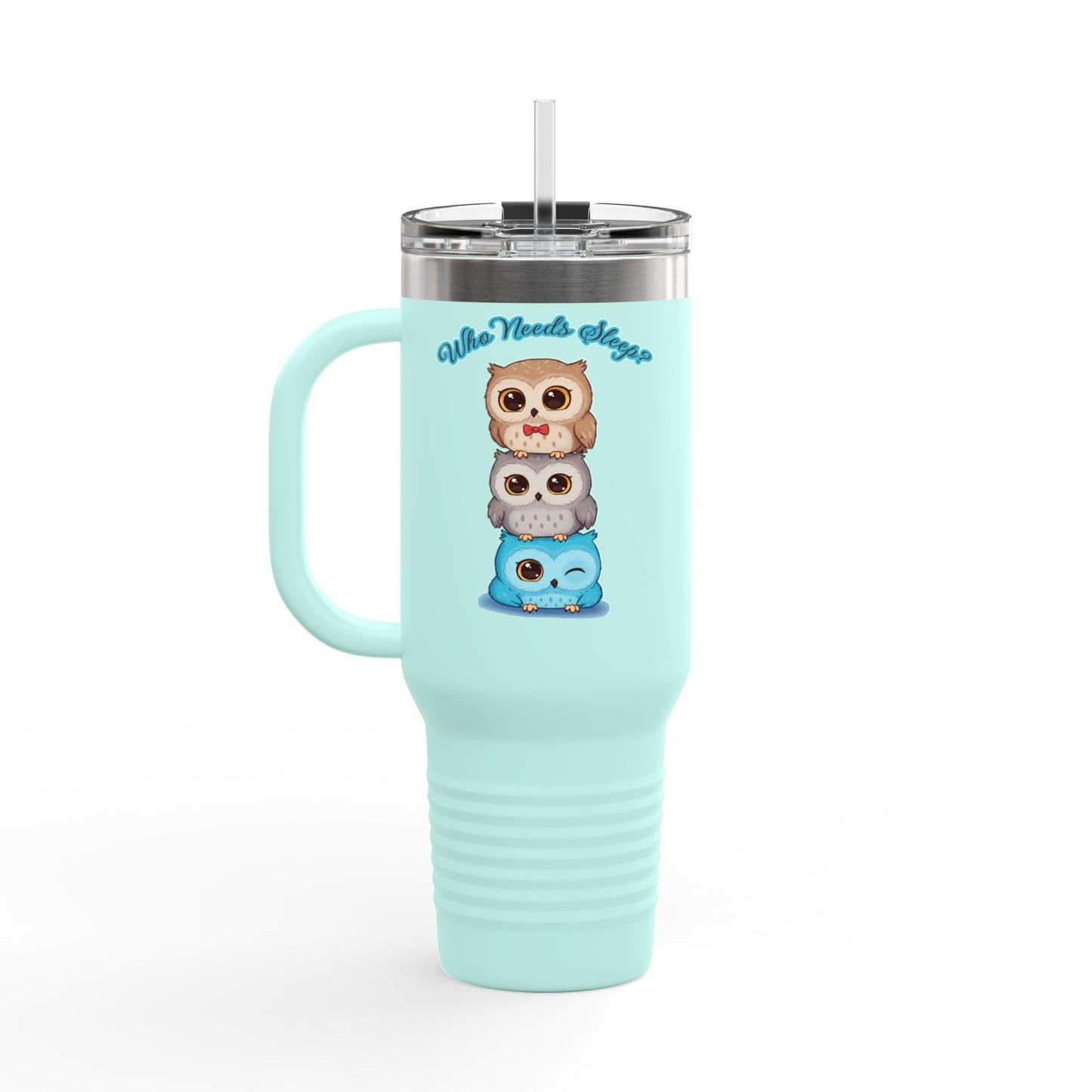 Cute Owl Insulated Travel Mug - 40oz, Perfect for Coffee Lovers