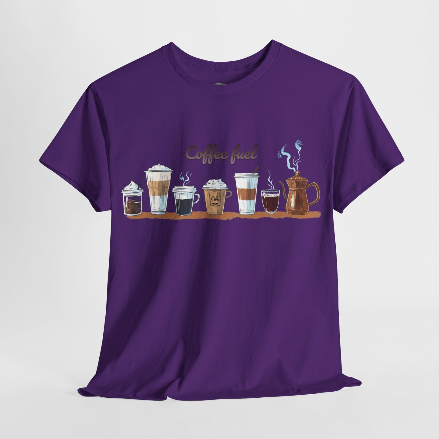Coffee Cups T-shirt - Unisex Heavy Cotton Tee