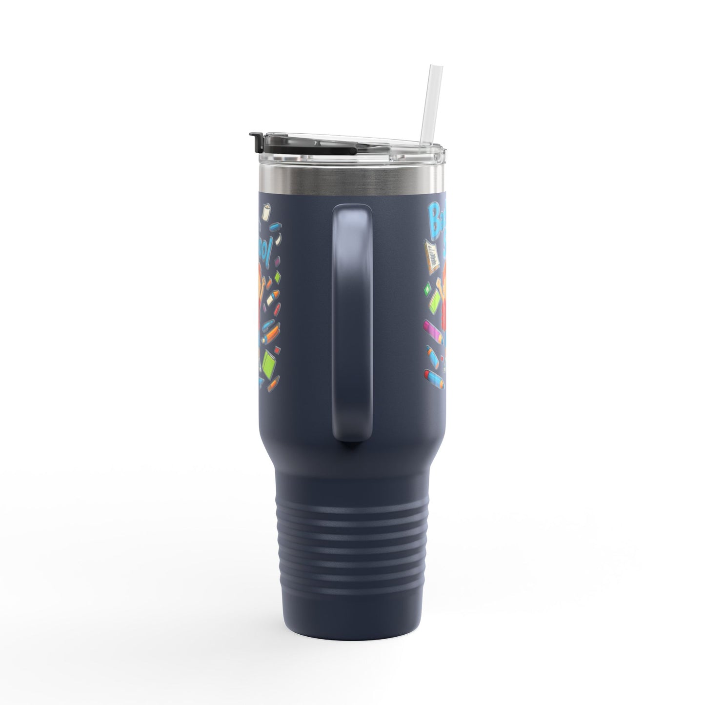Back to School Insulated Travel Mug, 40oz - Colorful Design for Kids