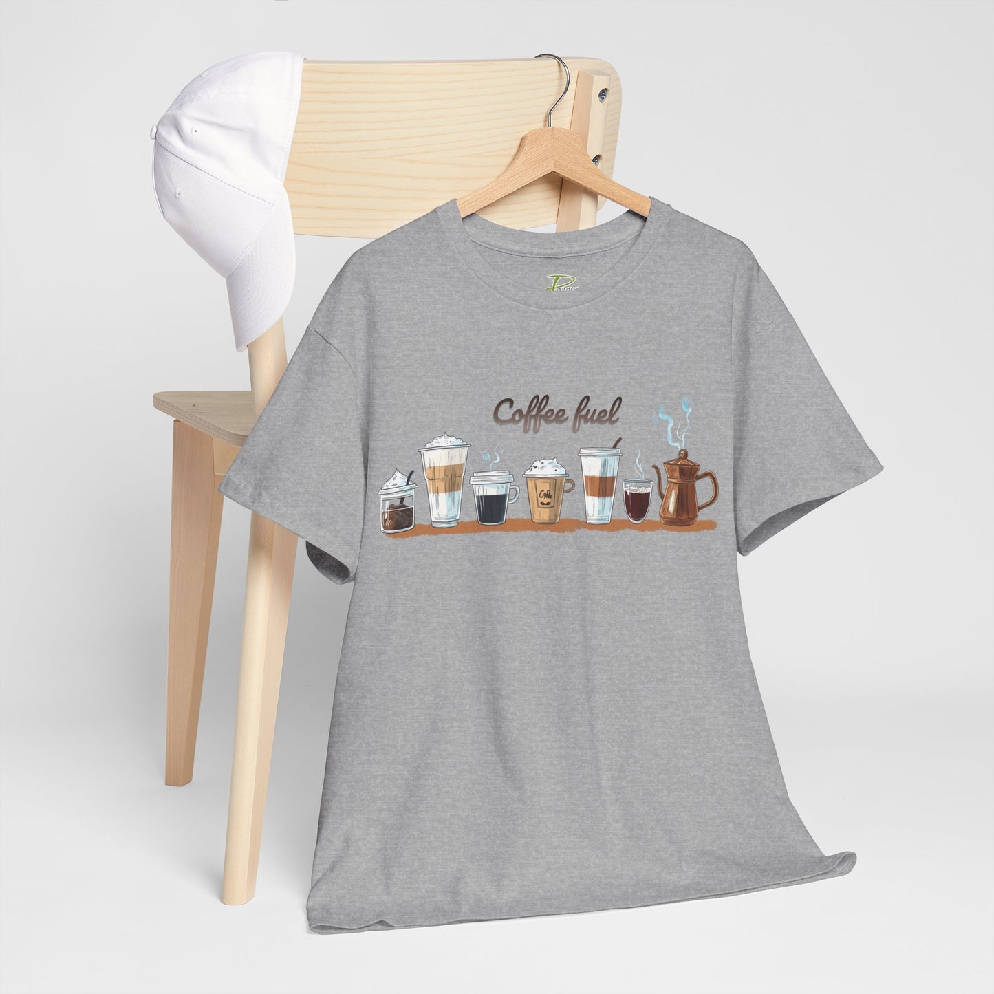 Coffee Cups T-shirt - Unisex Heavy Cotton Tee