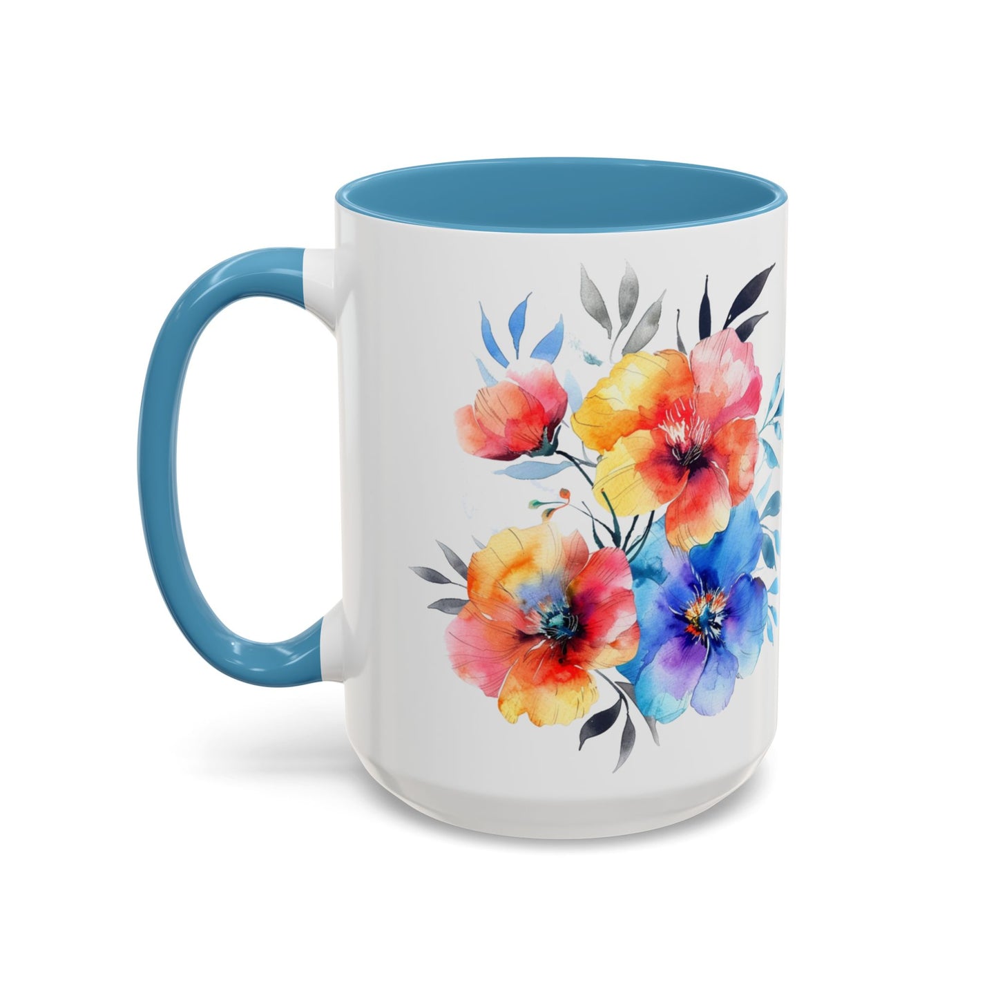 Oil colored Wildflowers Accent Coffee Mug, (11oz, 15oz)