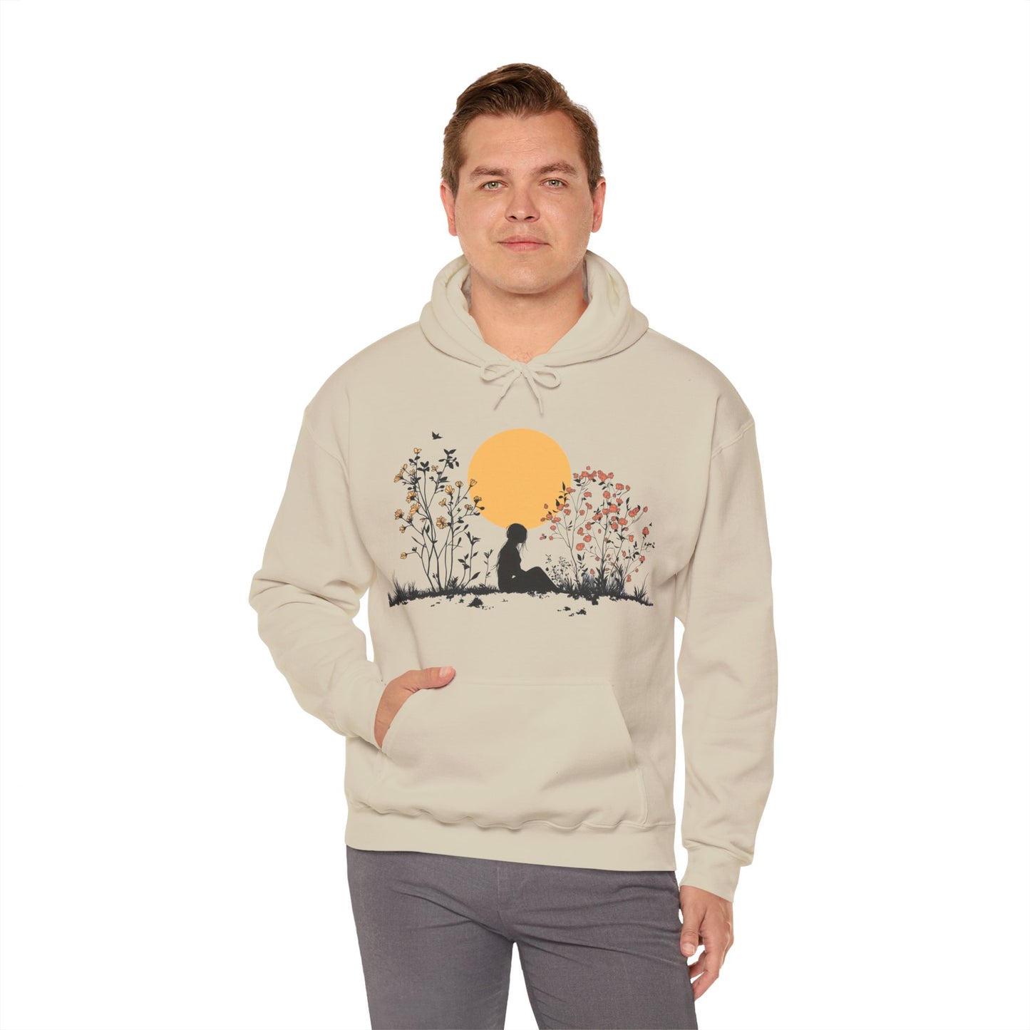 Serene Serenity Unisex Heavy Blend™ Hooded Sweatshirt - Woman & Nature Design Hoodie for Men and Women