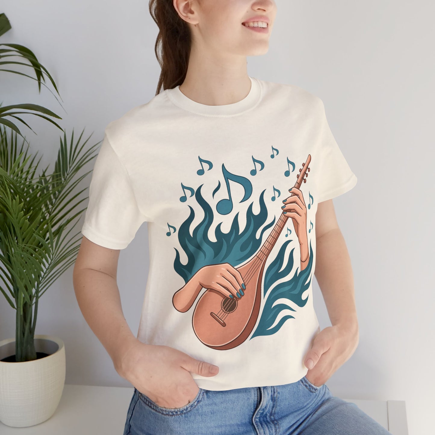 Musical Vibes Tee, Women's Graphic T-Shirt, Music Lover Gift, Casual Wear, Festival Outfit, Band Merch - Lightweight Fabric Tee