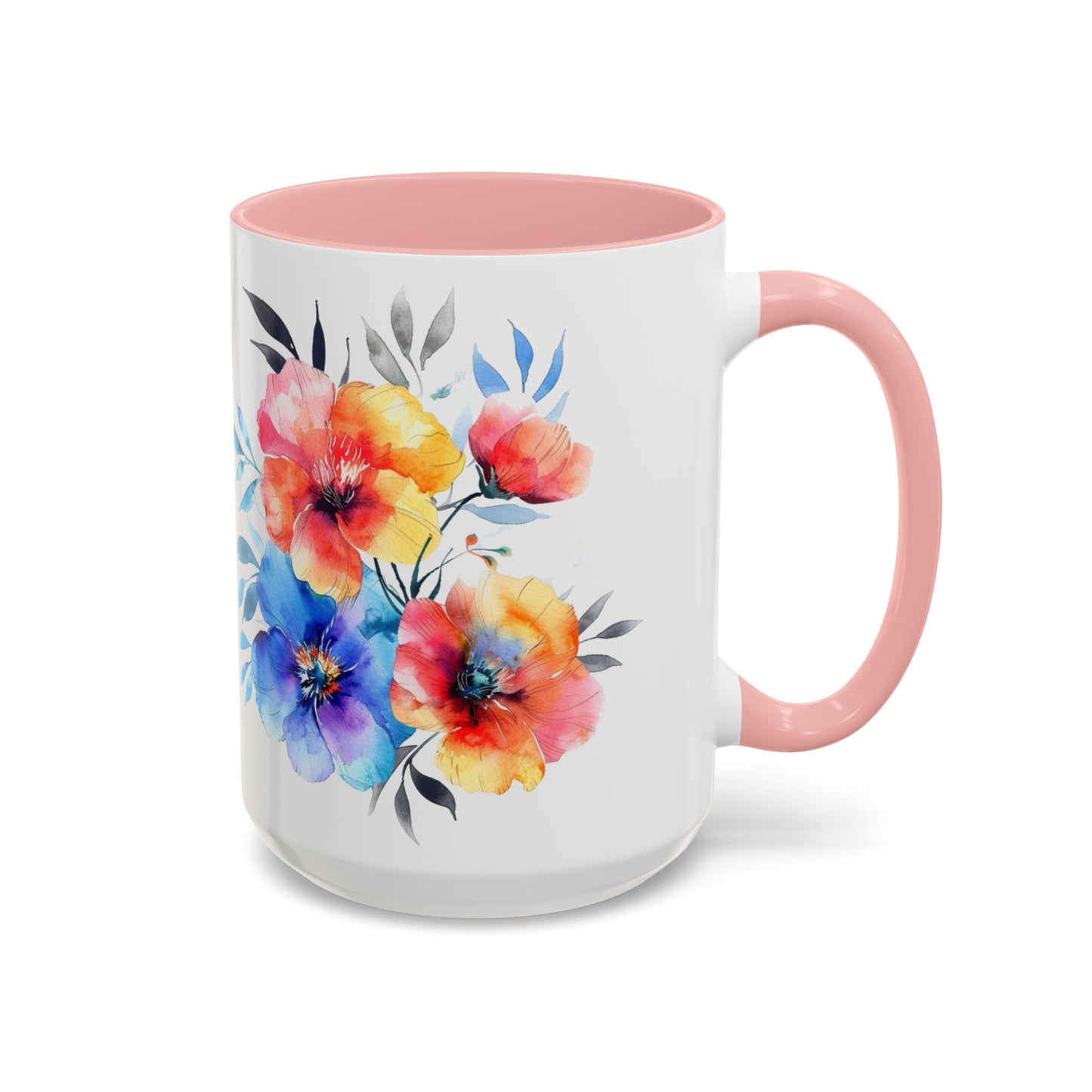 Oil colored Wildflowers Accent Coffee Mug, (11oz, 15oz)