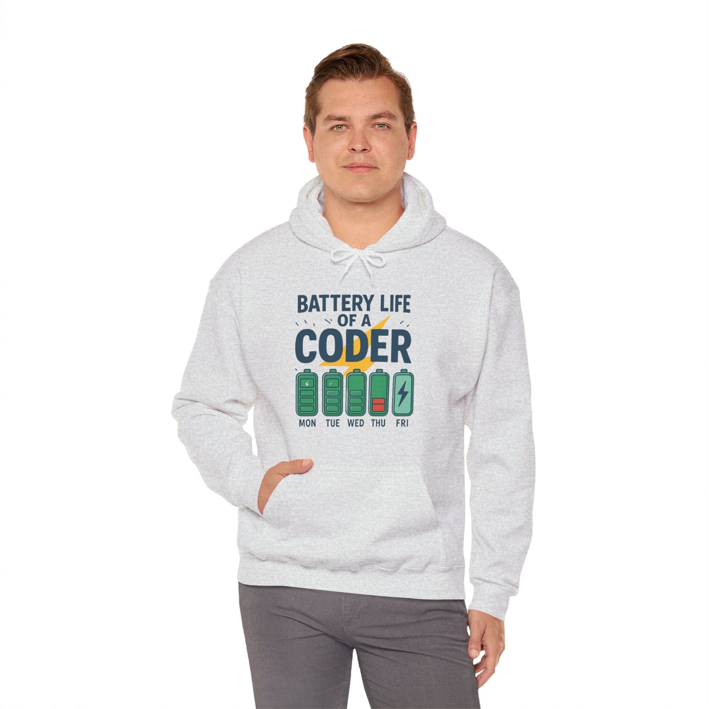 Battery Life of a Coder Hoodie, Programmer Gift, Coding Apparel, Techie Fashion