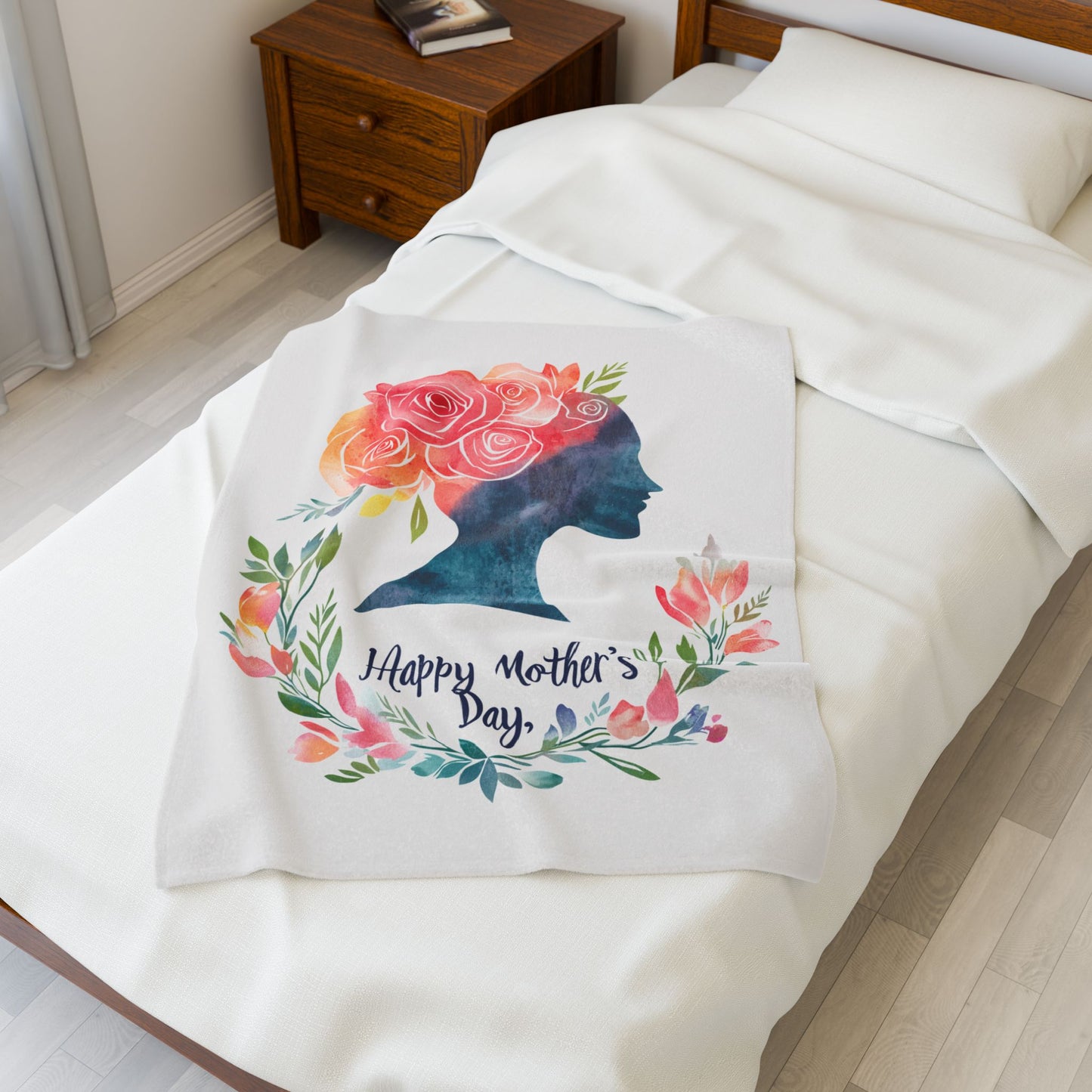 Mother's Day Floral Velveteen Plush Blanket