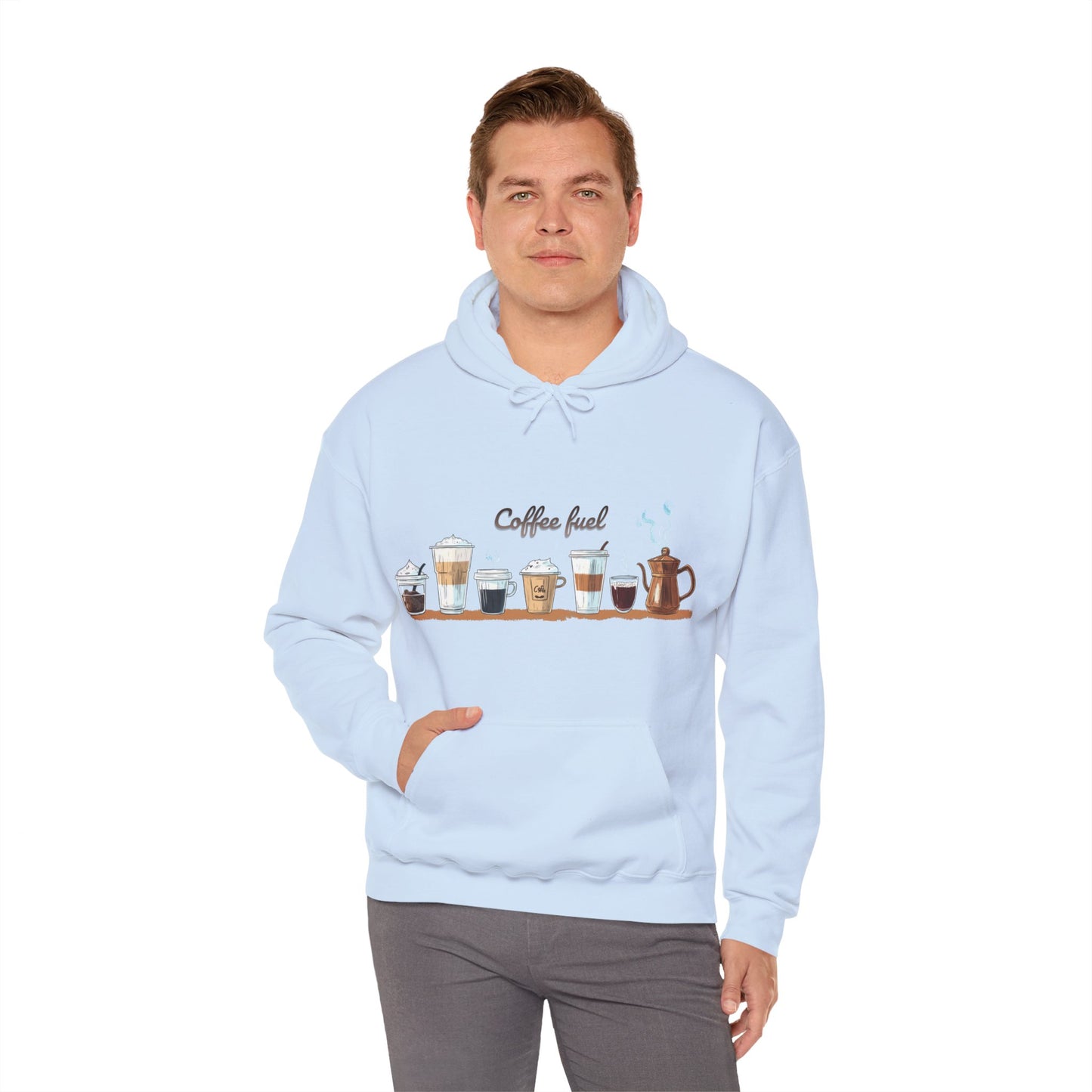 Unisex Heavy Blend™ Hooded Sweatshirt - Coffee Lovers Unisex Hoodie - Cozy Coffee Cups Design Hoodie for Men and Women