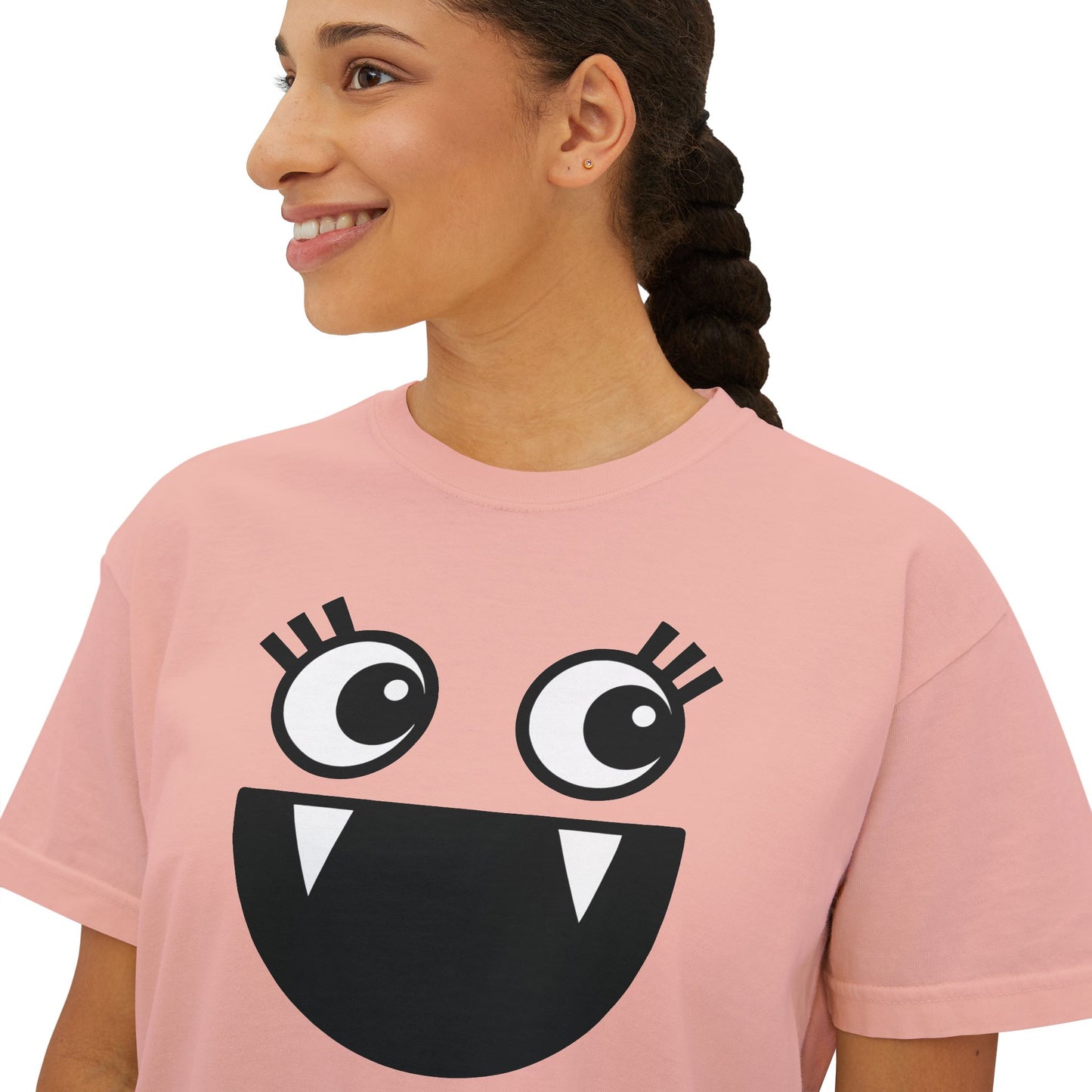 Cute Monster Women's Boxy Tee - Playful Graphic T-Shirt for Fun Style