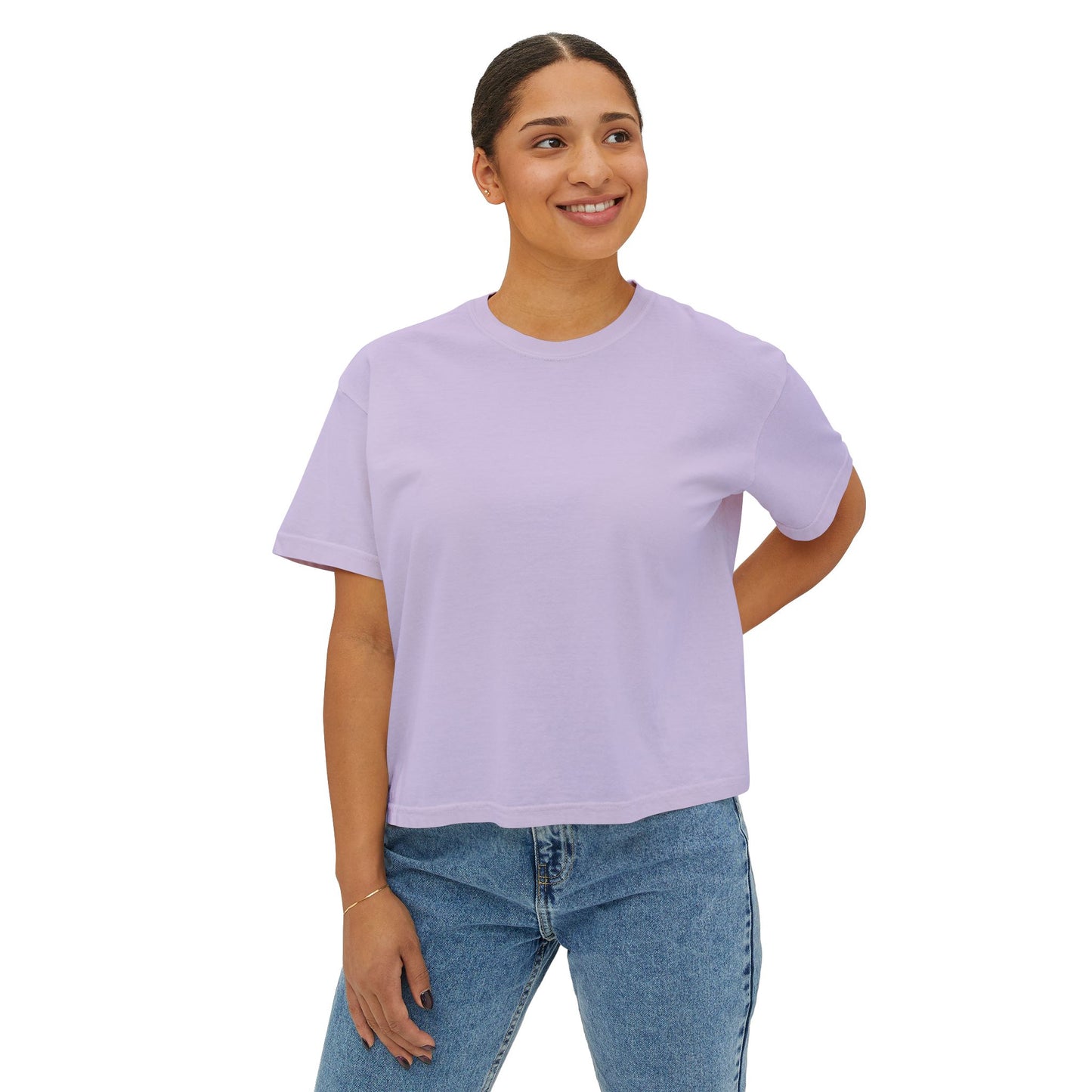 Artistic Women's Boxy Tee - Modern Graphic Top for Casual Style