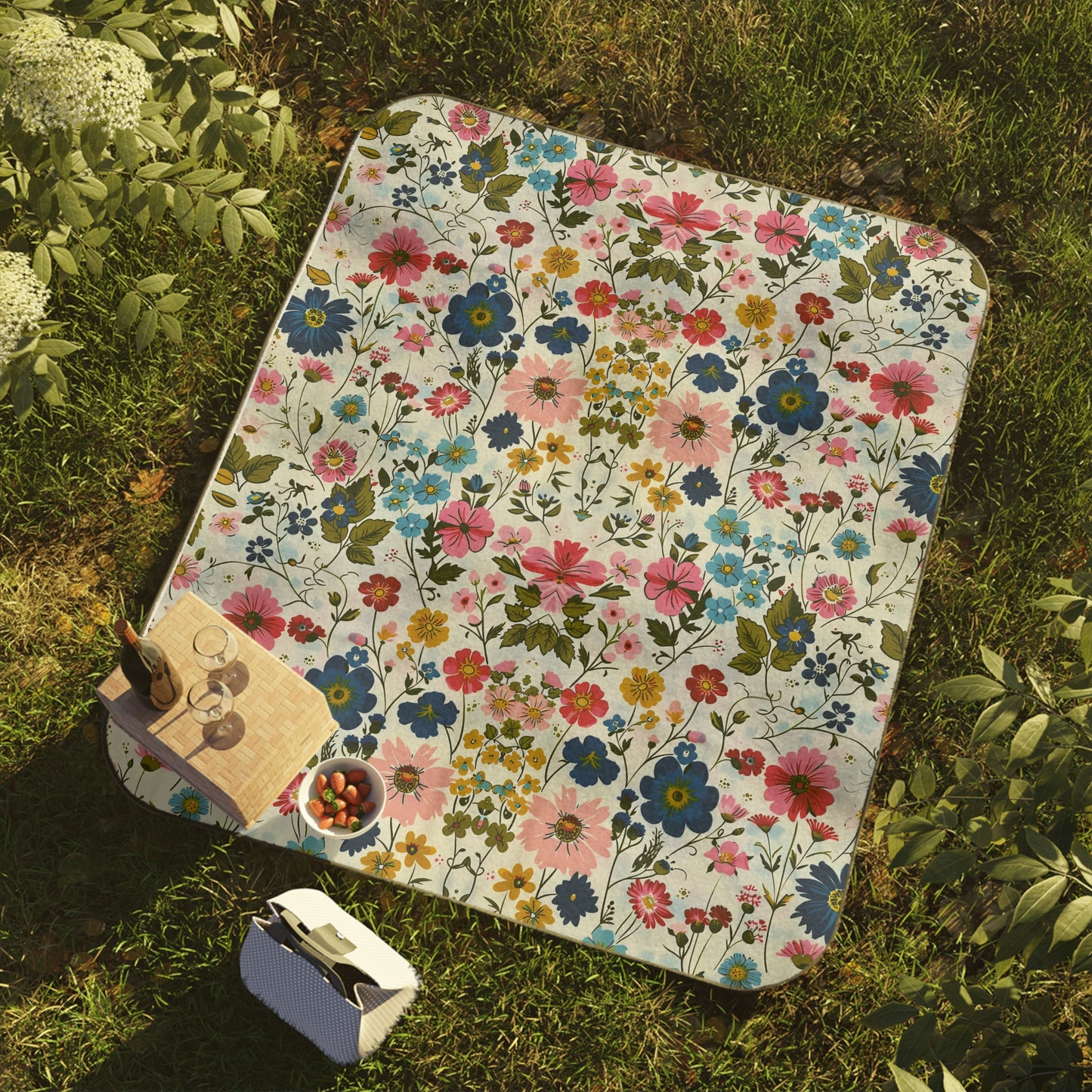 Scattered Tiny Blooming Cheer Picnic Blanket