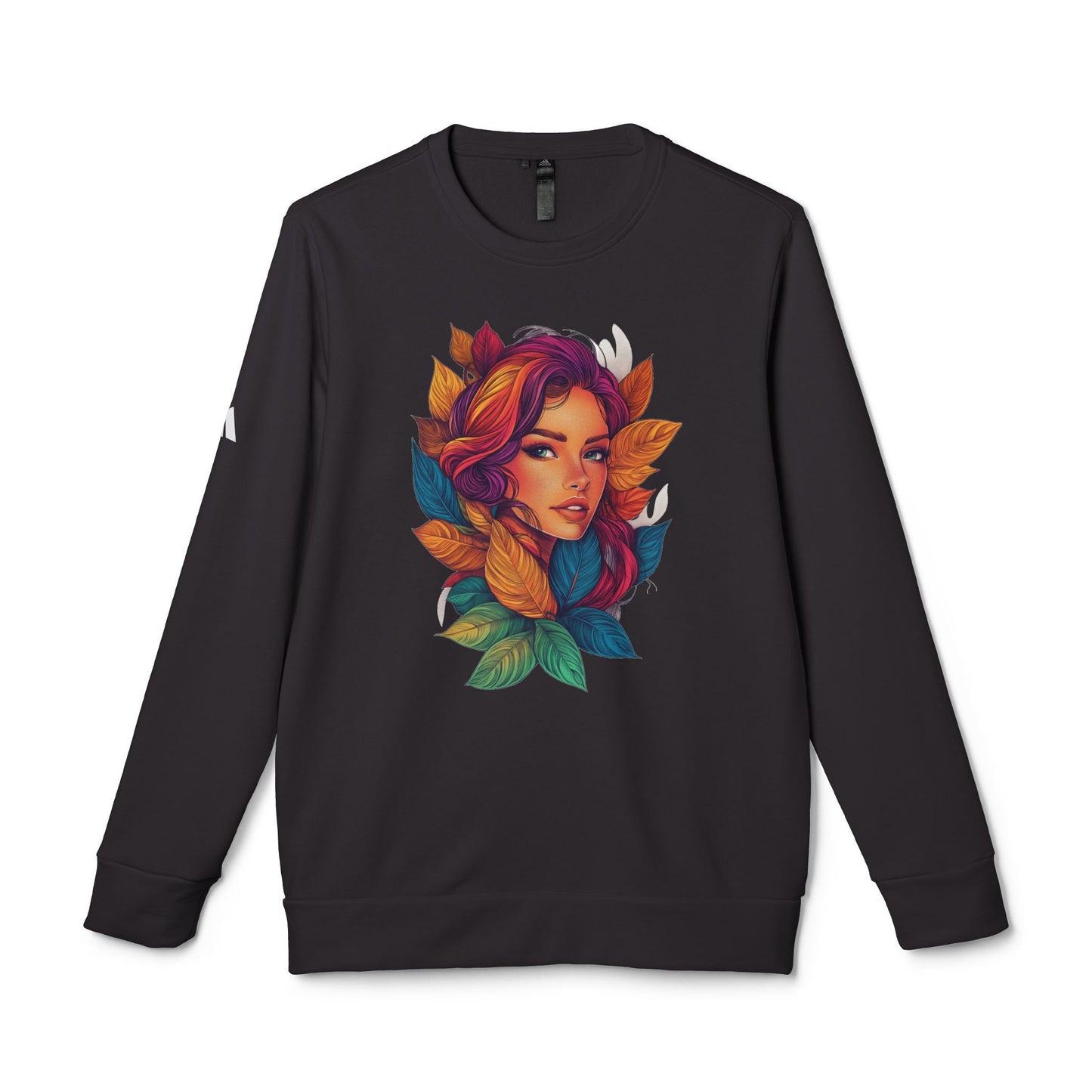 Adidas Women's Fleece Crewneck Sweatshirt - Fantasy Woman Face Fleece Sweatshirt