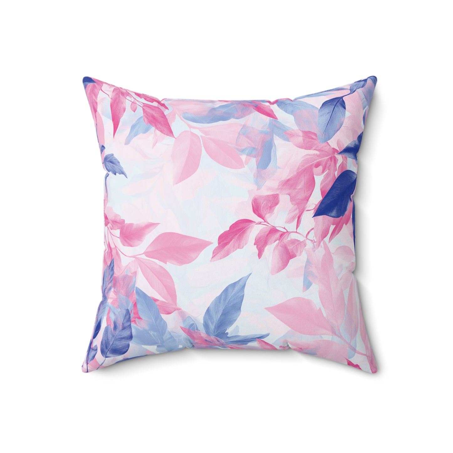 Decorative Pillow - Colorful Pastel Leaves in Pink & Blue Tones
