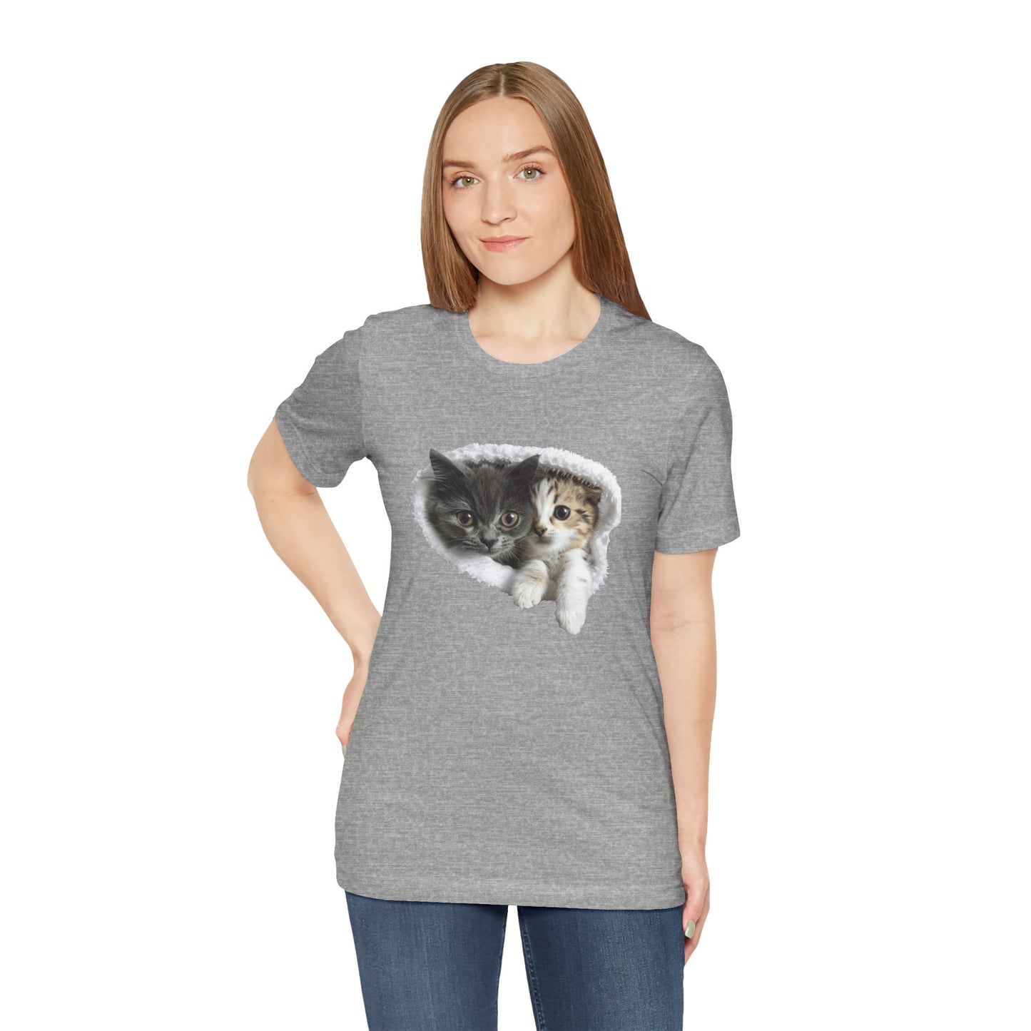 Cute Cats T-shirt for Cat Lovers - Lightweight Fabric Tee