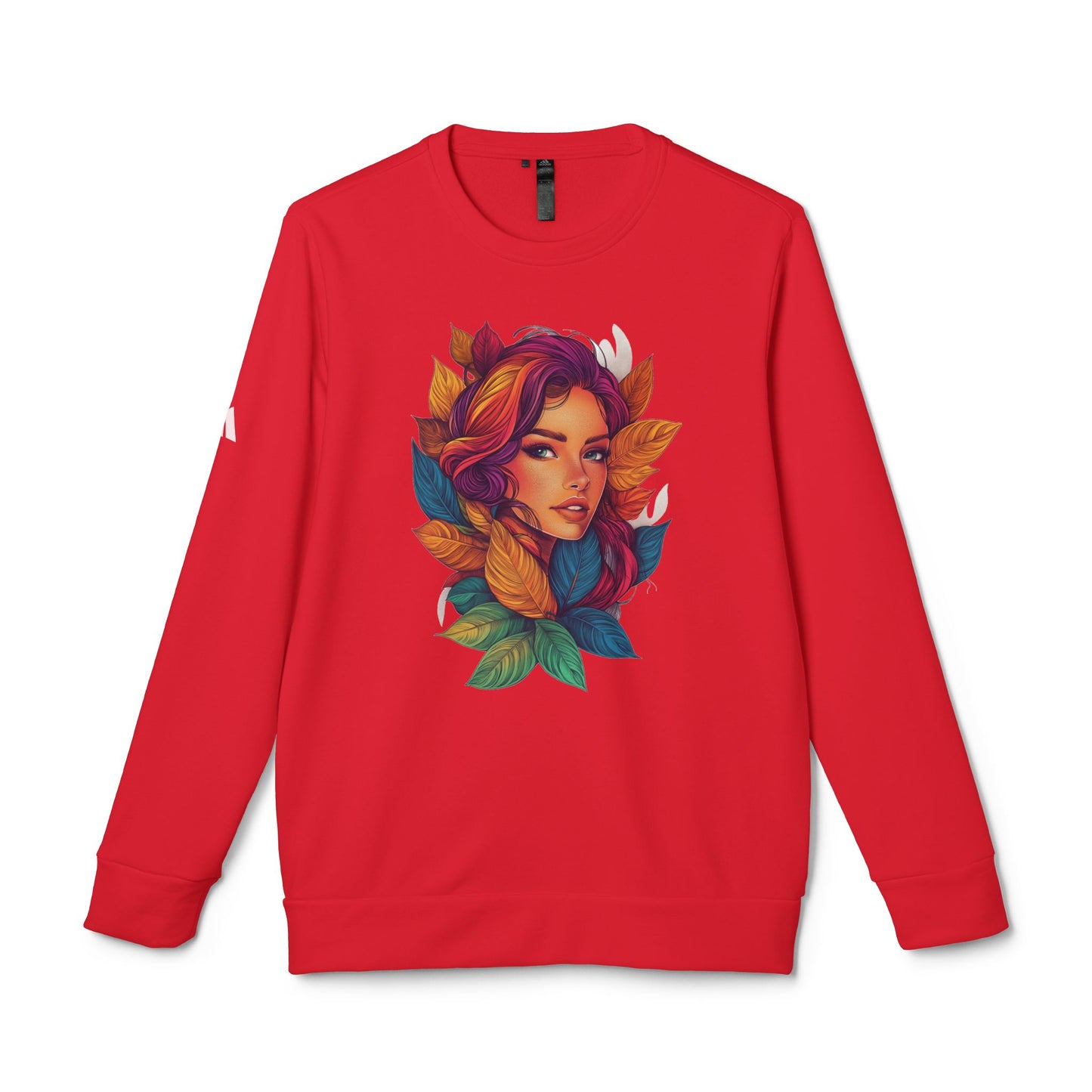 Adidas Women's Fleece Crewneck Sweatshirt - Fantasy Woman Face Fleece Sweatshirt