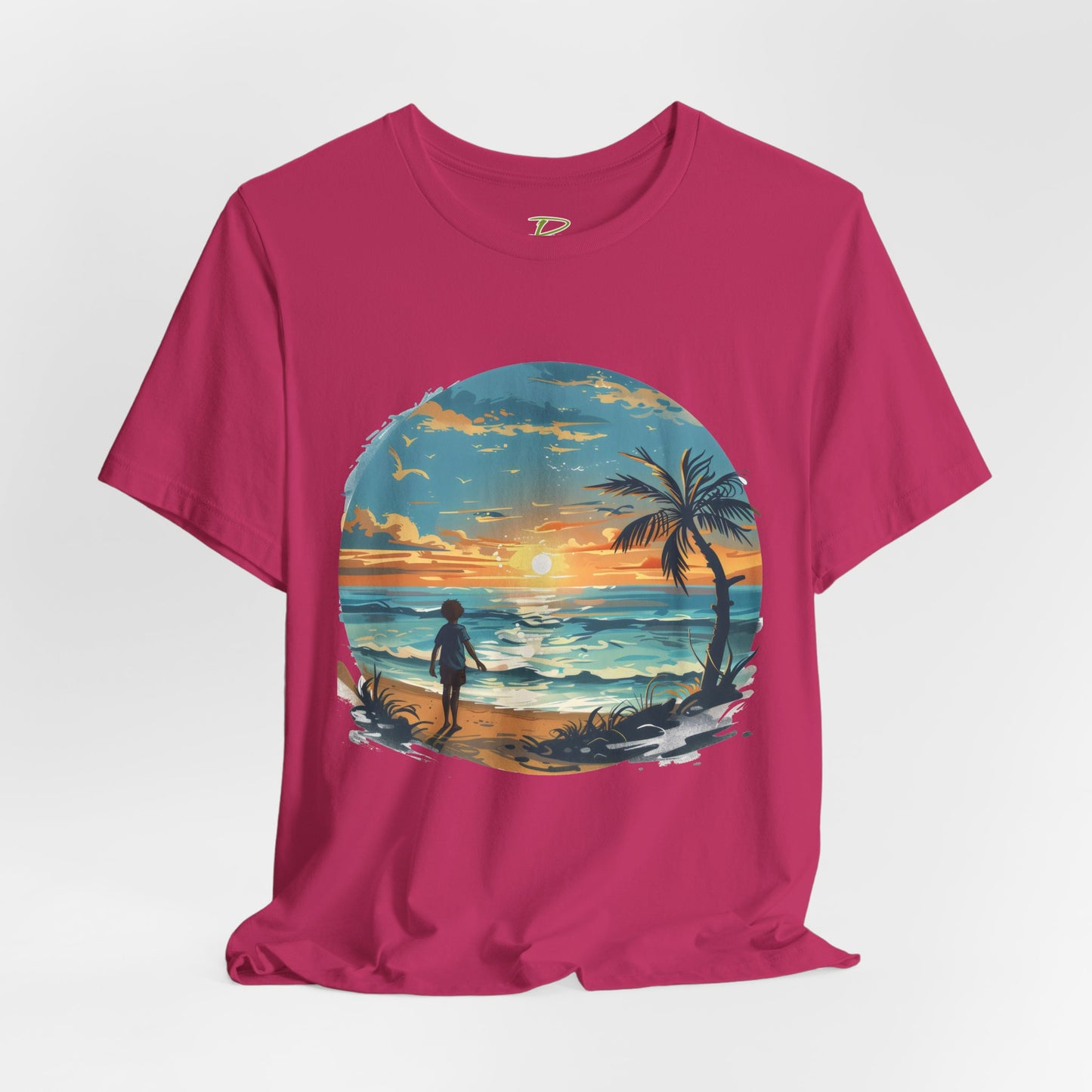 Colorful Sunshine Seaside T-shirt - Lightweight Fabric Tee