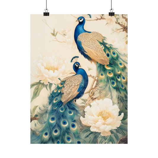 Matte Vertical Peacock Poster