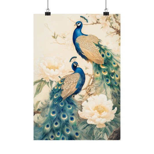 Matte Vertical Peacock Poster