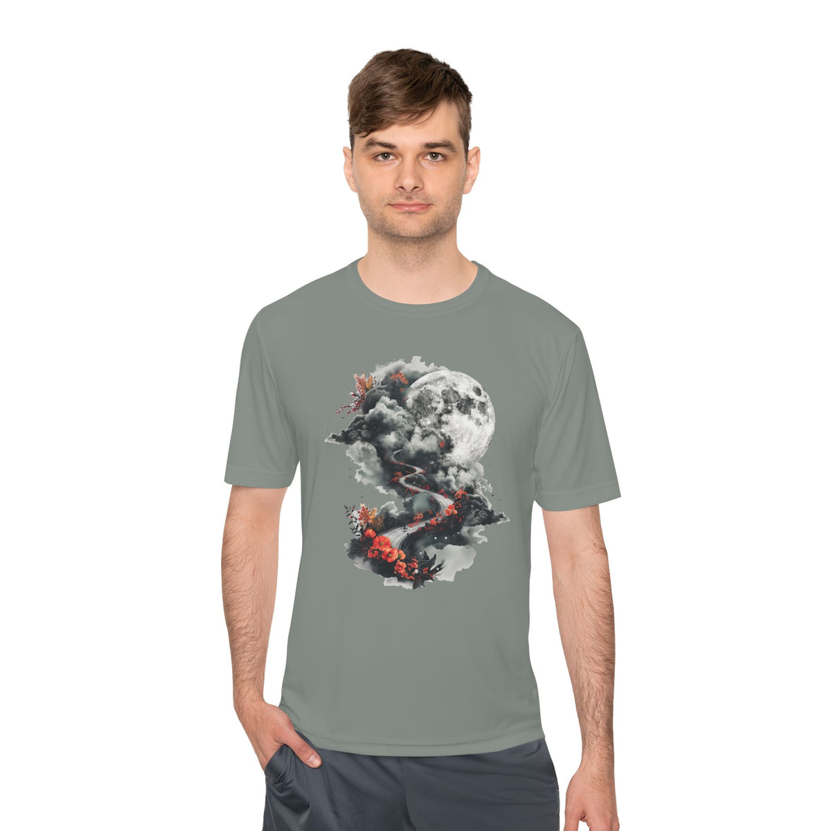 Unisex Wicking Tee Shirts - Beautiful Road Going up to Space T-shirt