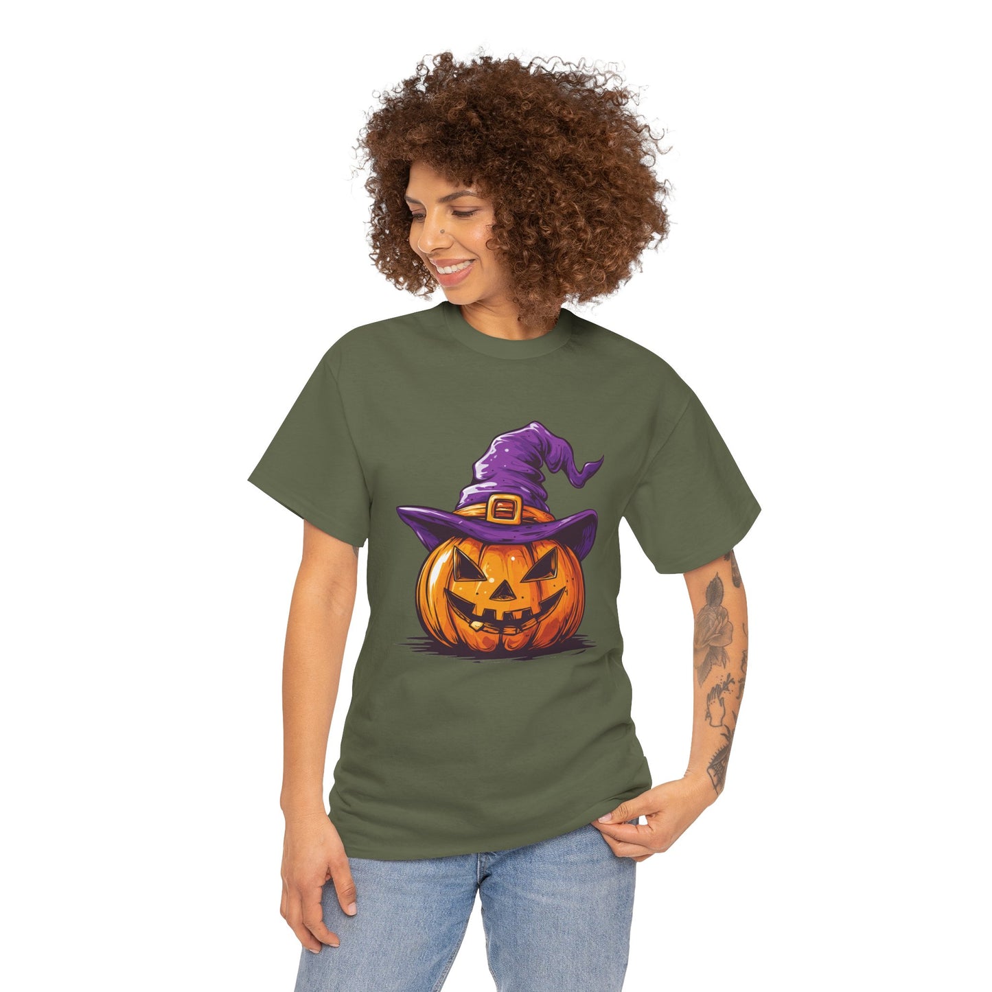 Pumpkin T-shirt - Halloween Tee - Unisex Heavy Cotton Tee - Spooky t-shirt