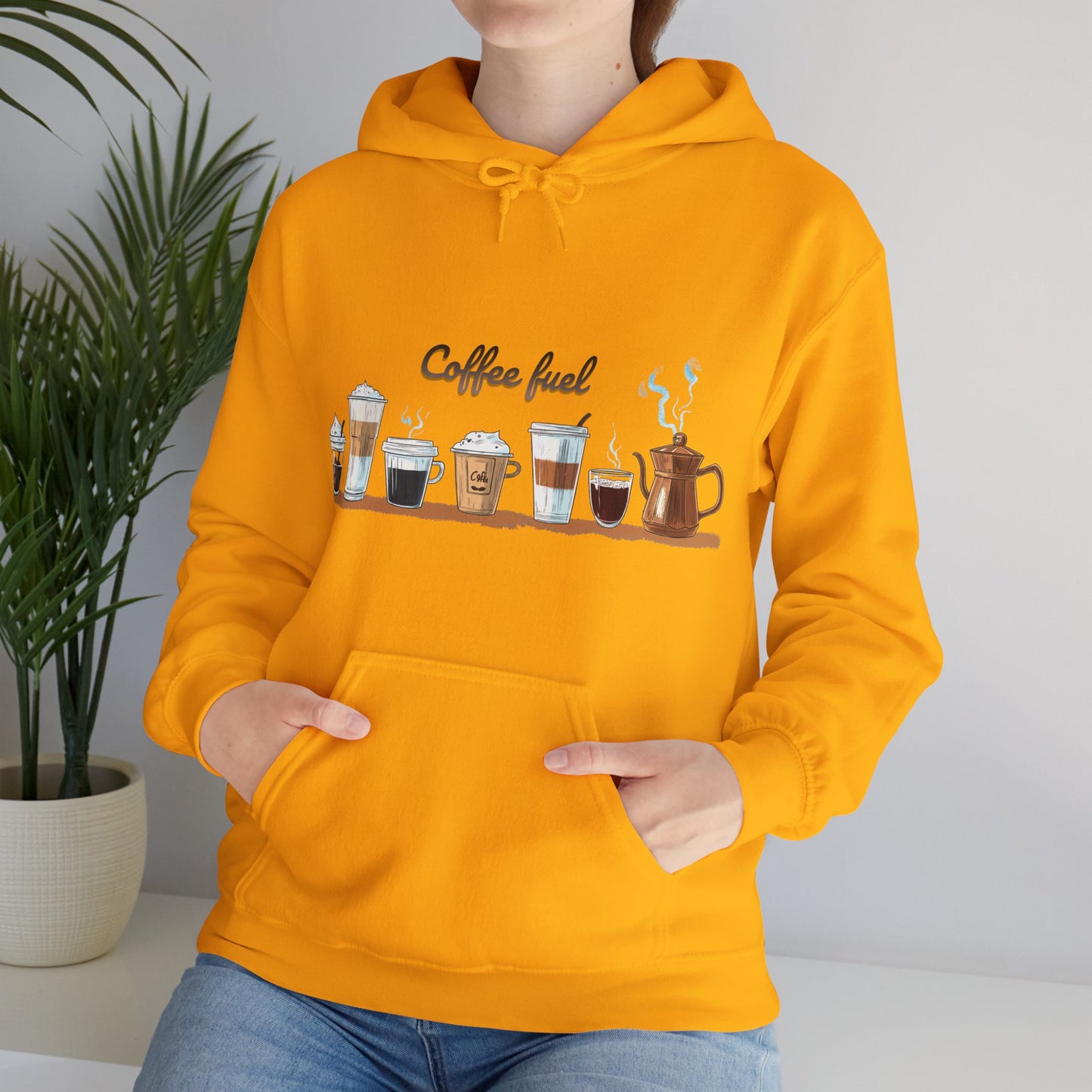 Unisex Heavy Blend™ Hooded Sweatshirt - Coffee Lovers Unisex Hoodie - Cozy Coffee Cups Design Hoodie for Men and Women