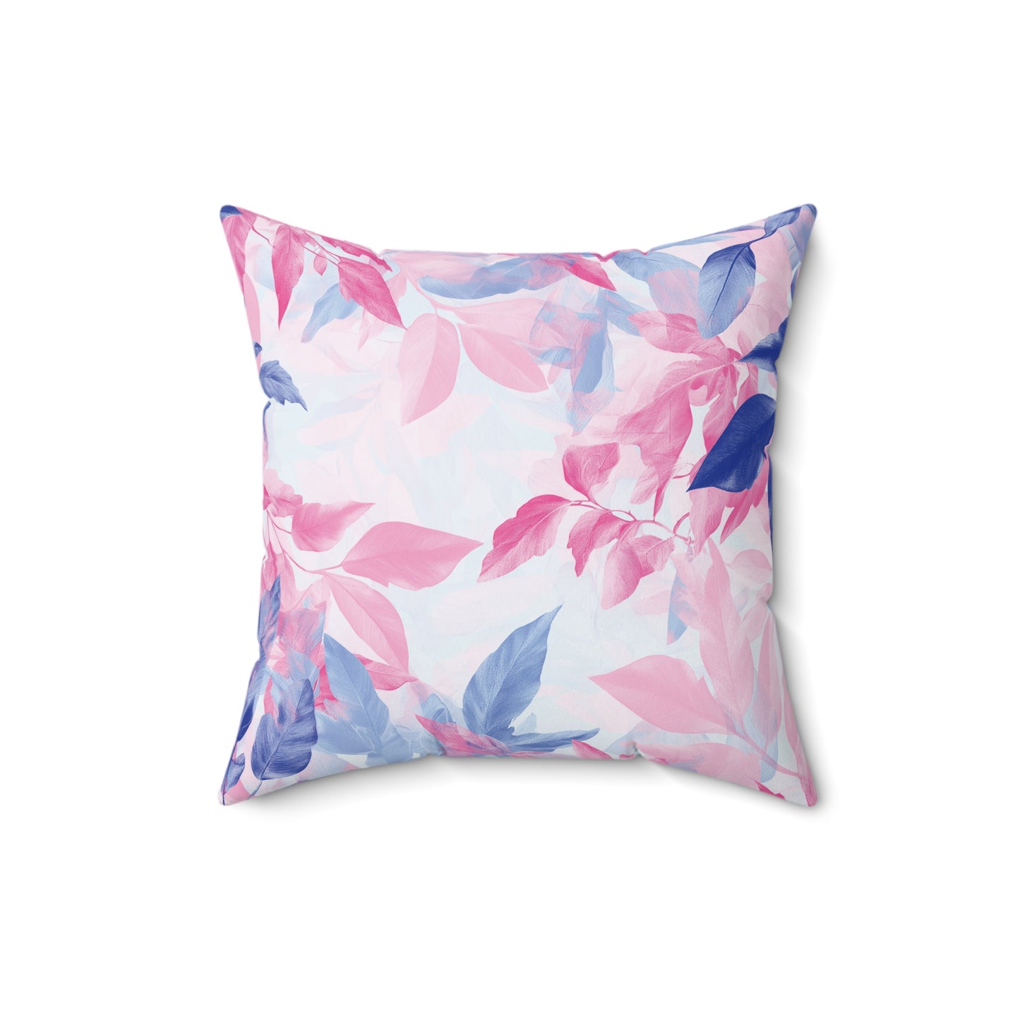 Decorative Pillow - Colorful Pastel Leaves in Pink & Blue Tones