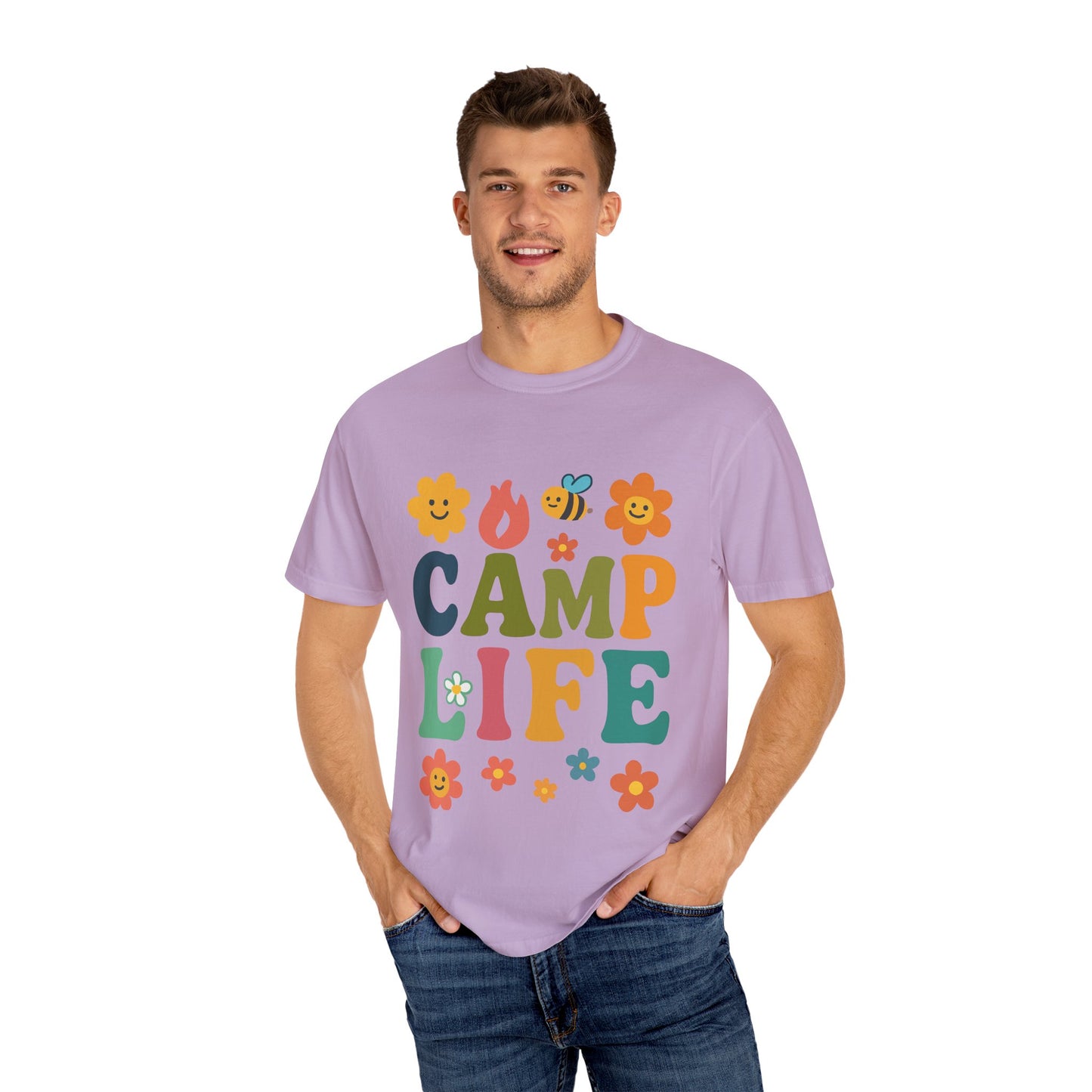 Camp Life Unisex Garment-Dyed T-Shirt - Fun and Colorful Outdoor Vibes