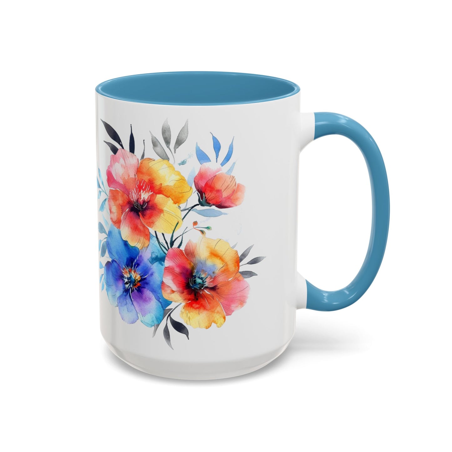 Oil colored Wildflowers Accent Coffee Mug, (11oz, 15oz)
