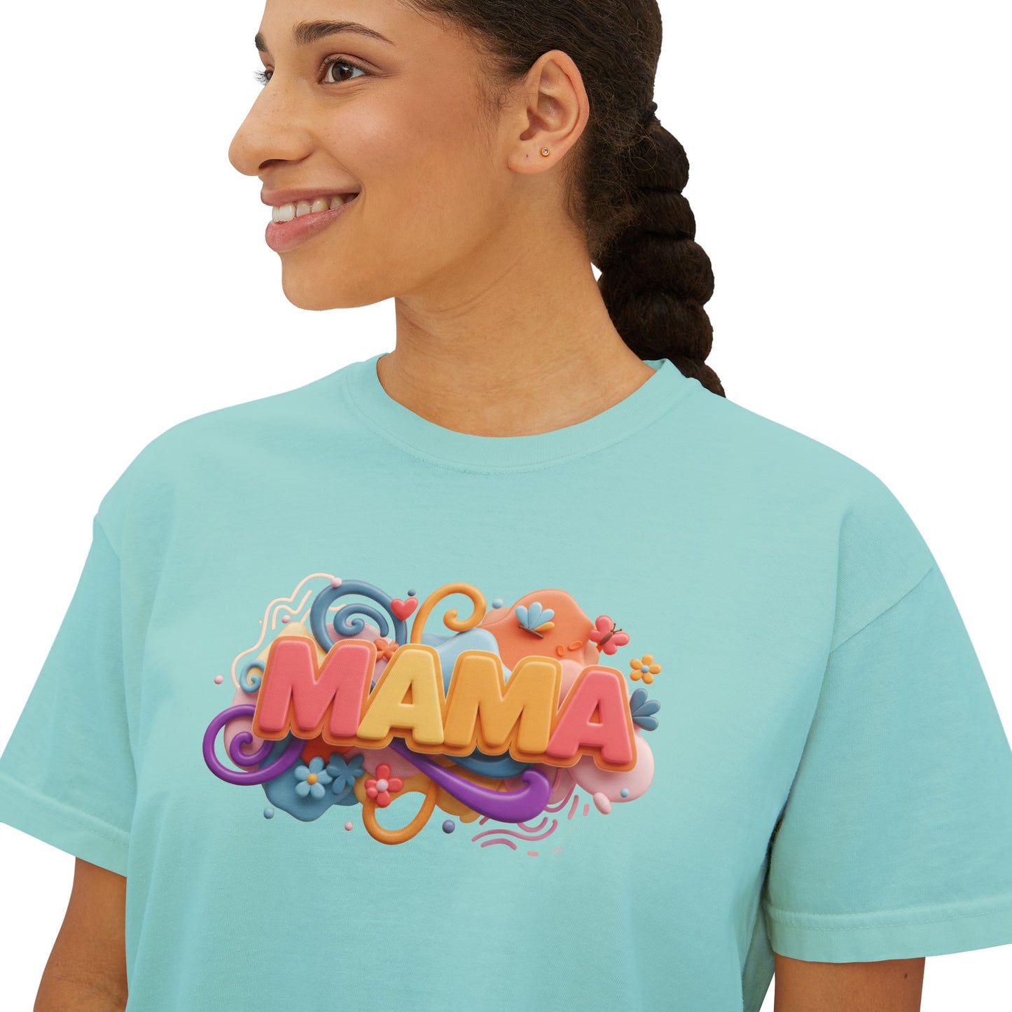 Mama Boxy Tee – Casual Women's T-Shirt for Moms - Women's Boxy Tee