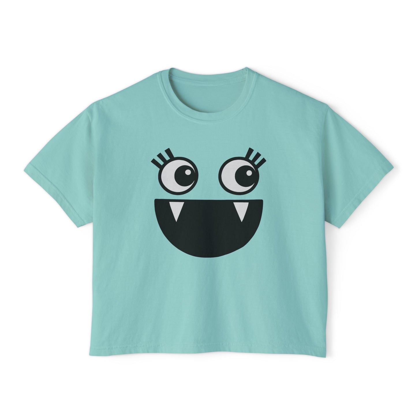 Cute Monster Women's Boxy Tee - Playful Graphic T-Shirt for Fun Style