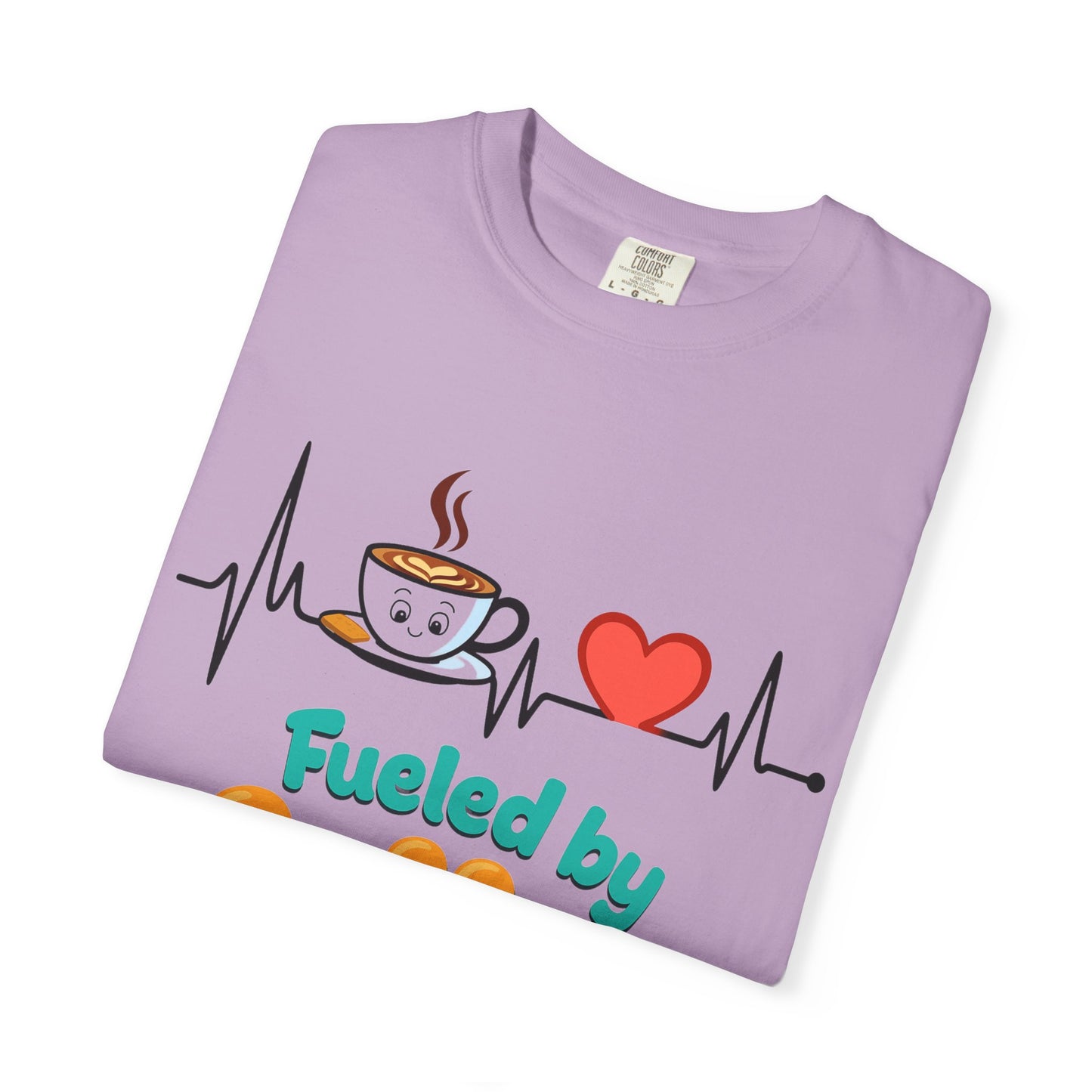 Fueled by Coffee & Love T-Shirt, Cute Coffee Lover Tee, Unisex Graphic Tee, Gift for Coffee Addicts, Casual Everyday Wear