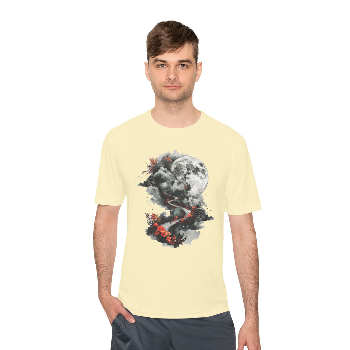 Unisex Wicking Tee Shirts - Beautiful Road Going up to Space T-shirt