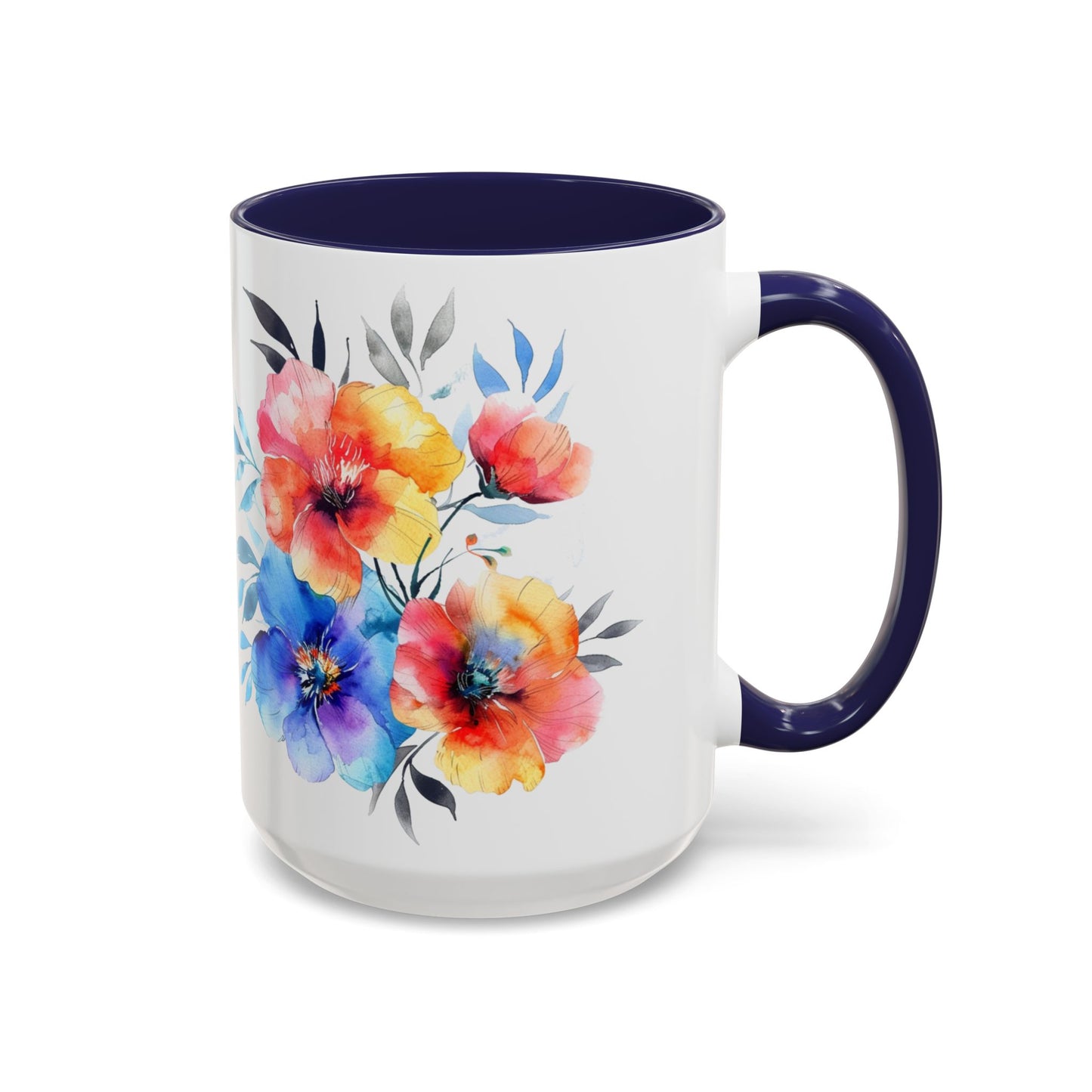 Oil colored Wildflowers Accent Coffee Mug, (11oz, 15oz)