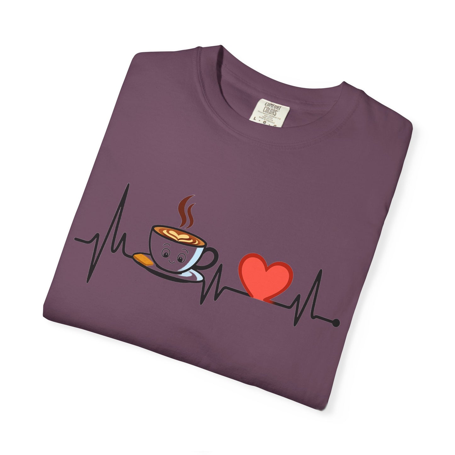Cute Coffee Heartbeat T-Shirt, Unisex Tee for Coffee Lovers, Gift for Baristas, Casual Wear, Perfect for Birthdays and Holidays