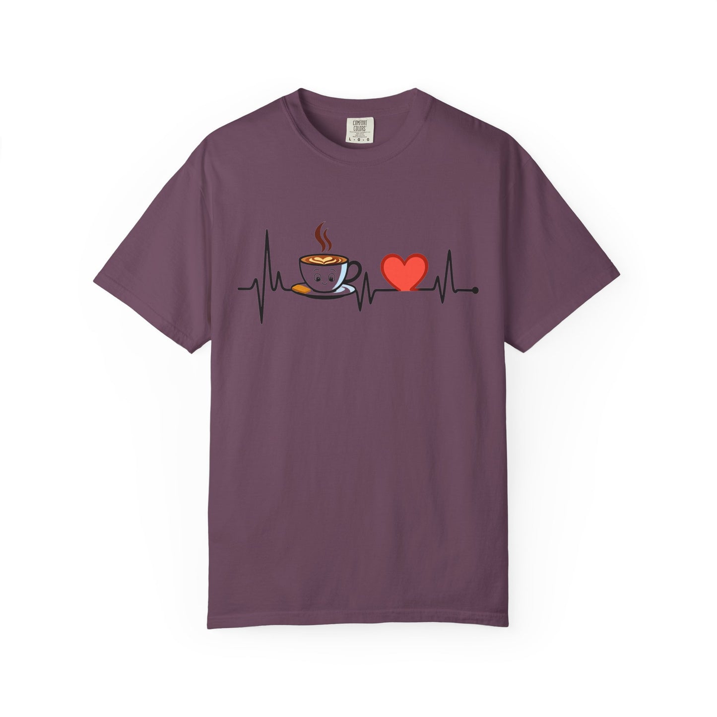 Cute Coffee Heartbeat T-Shirt, Unisex Tee for Coffee Lovers, Gift for Baristas, Casual Wear, Perfect for Birthdays and Holidays