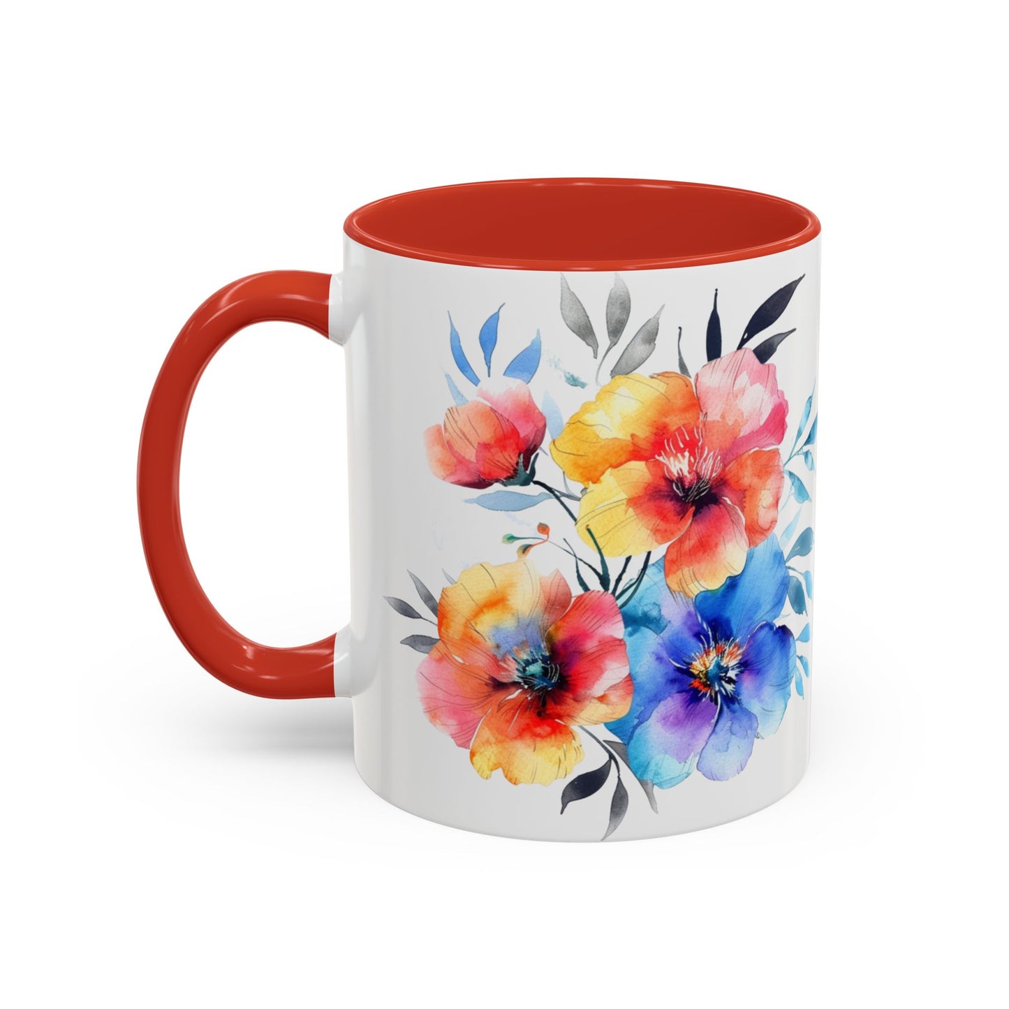 Oil colored Wildflowers Accent Coffee Mug, (11oz, 15oz)