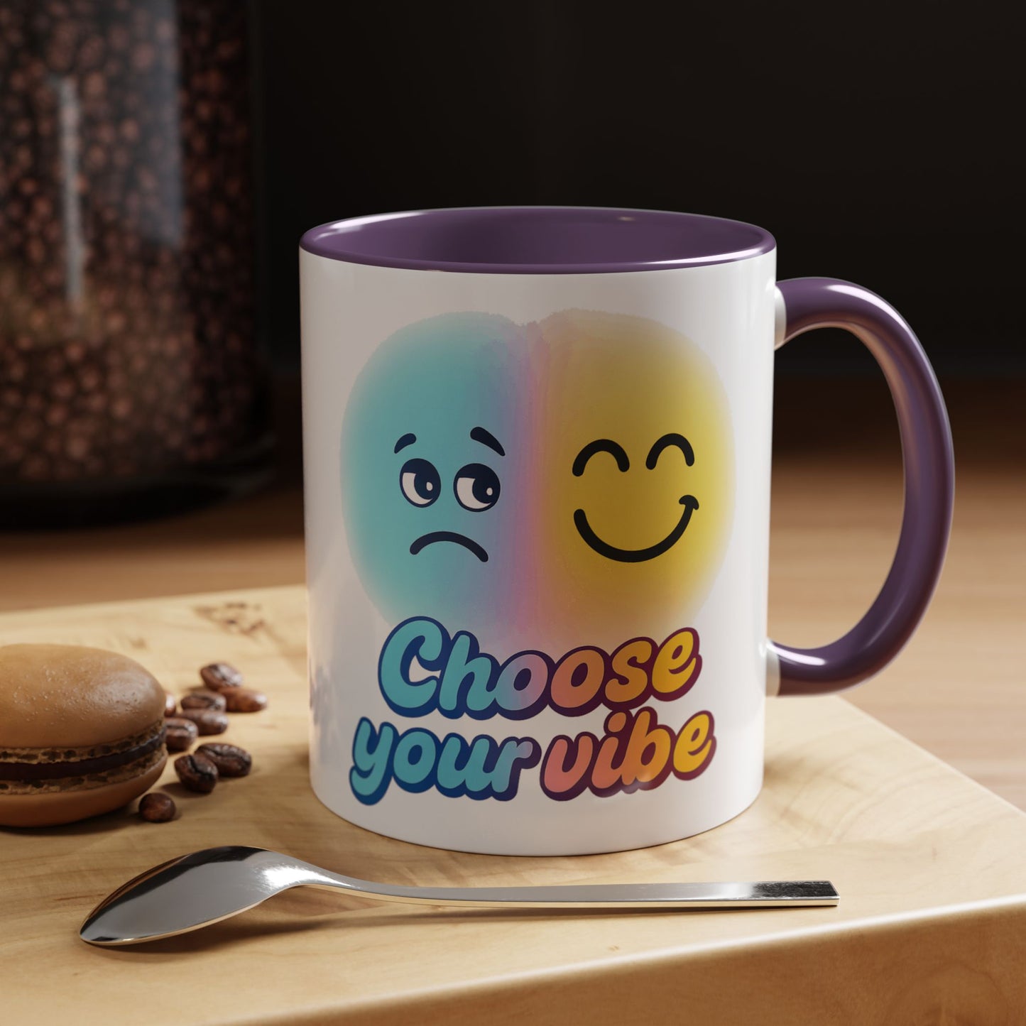 Choose Your Vibe Coffee Mug - Fun Accent Mug for Positive Energy, Happy Mood Gifts, Coffee Lovers, Unique Cup for Home or Office