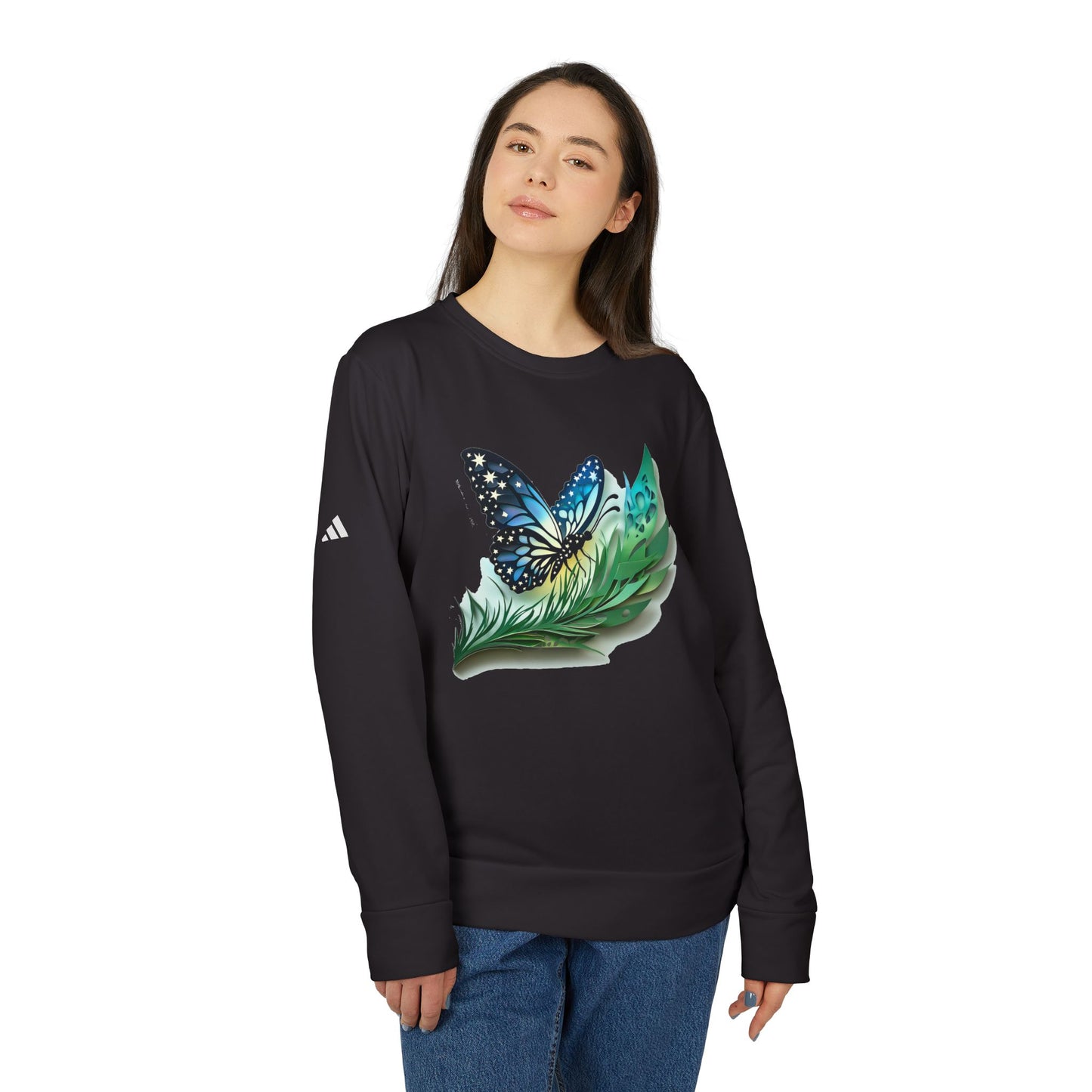 Butterfly Adidas Unisex Fleece Crewneck Sweatshirt