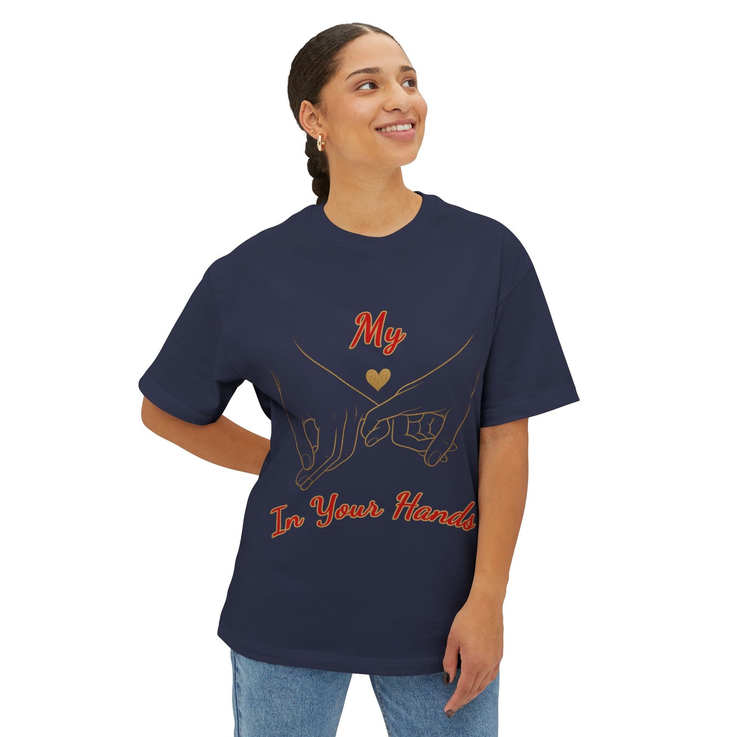 Unisex Oversized Boxy Tee - 'Love Connection' Graphic T-Shirt