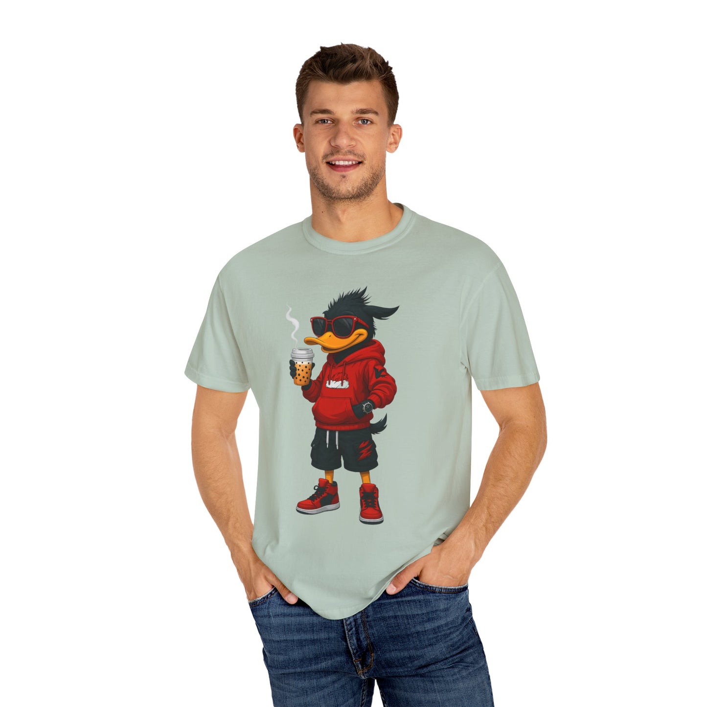 Cool Cartoon Duck Men's T-Shirt, Casual Graphic Tee, Fun Summer Shirt, Gift, Streetwear Style, Perfect for Parties