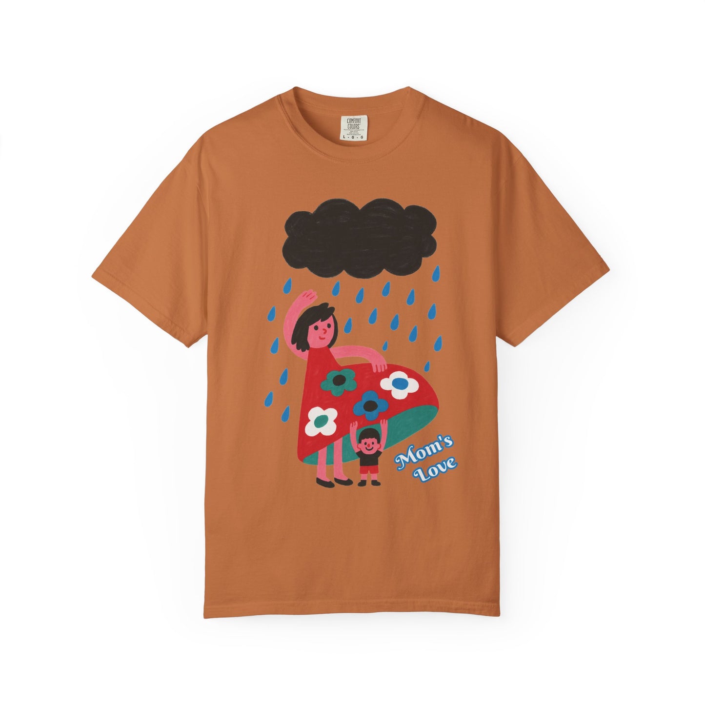 Colorful Rainy Day Unisex T-Shirt - Whimsical Design Featuring Flowers & Clouds - Mother's day Gift - Birthday Gift