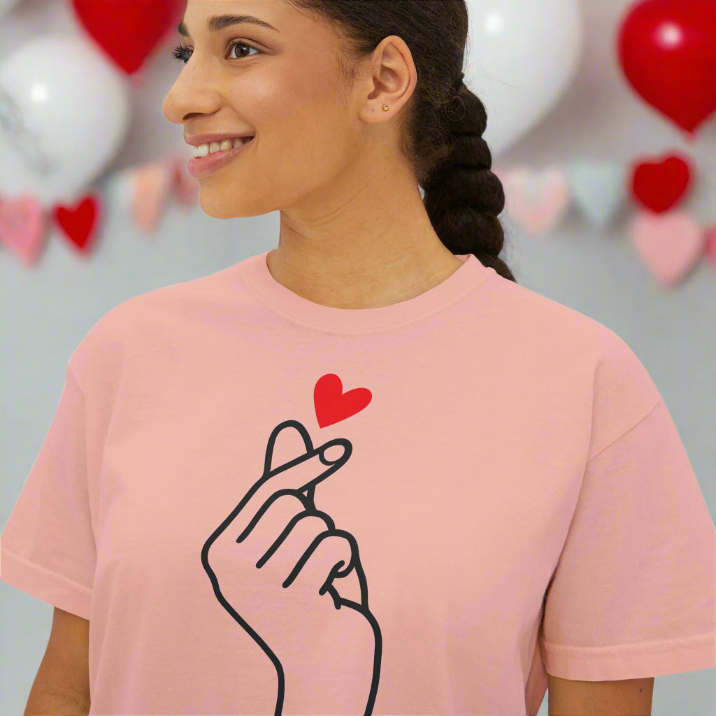 Women's Boxy Tee with Heart Design, Cute Casual T-Shirt, Gifts for Her, Love Themed Apparel, Easy Summer Style, Trendy Everyday Wear