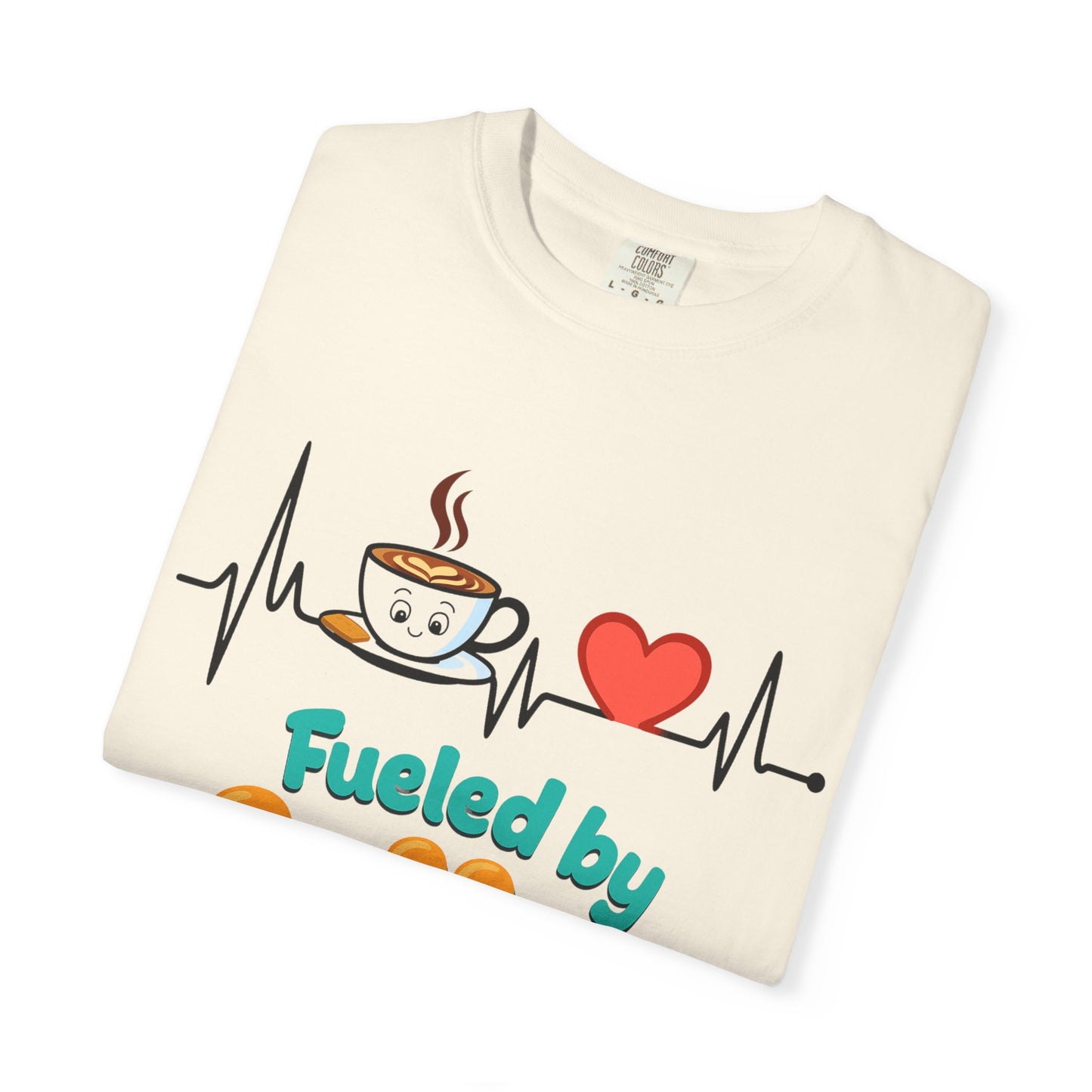 Fueled by Coffee & Love T-Shirt, Cute Coffee Lover Tee, Unisex Graphic Tee, Gift for Coffee Addicts, Casual Everyday Wear