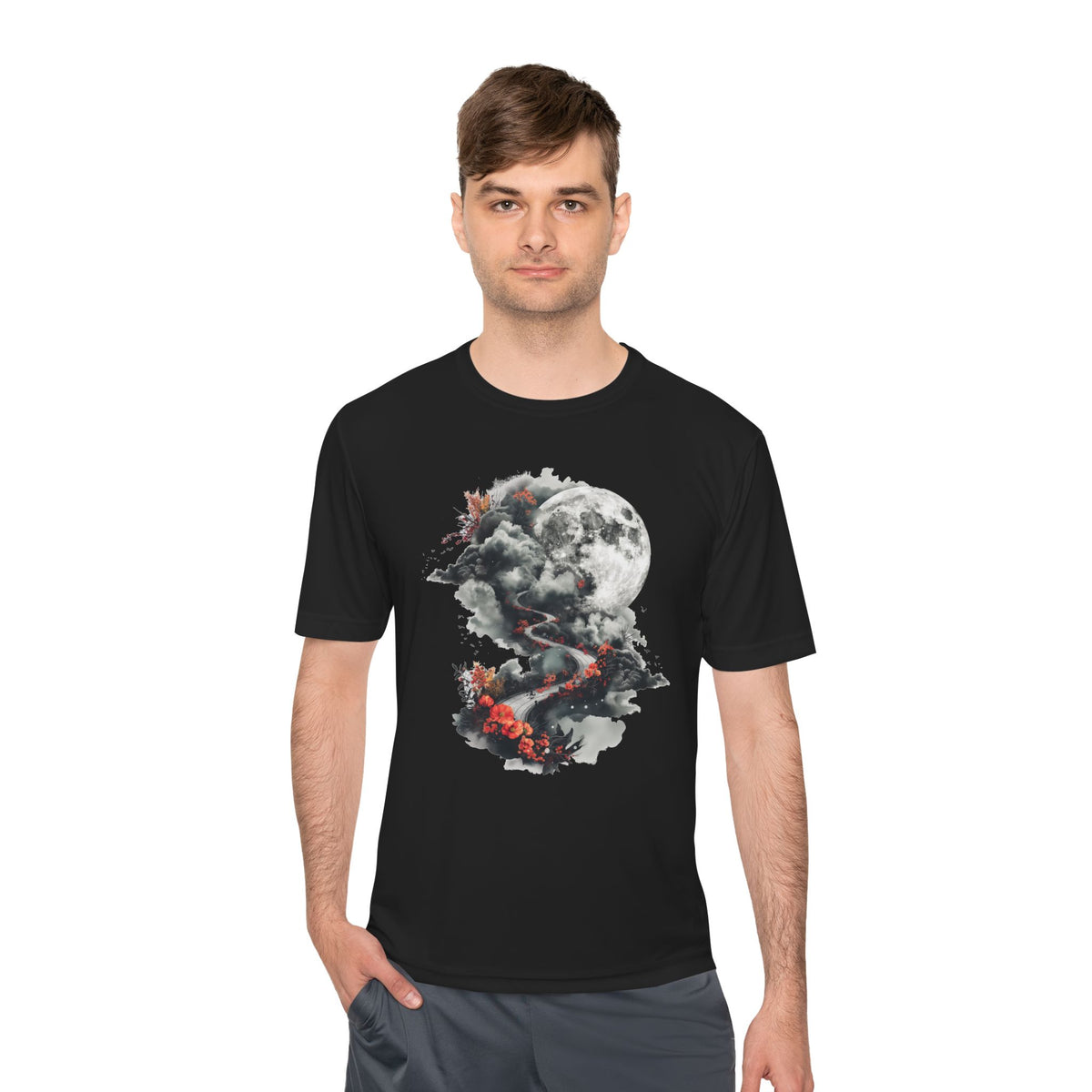 Unisex Wicking Tee Shirts - Beautiful Road Going up to Space T-shirt