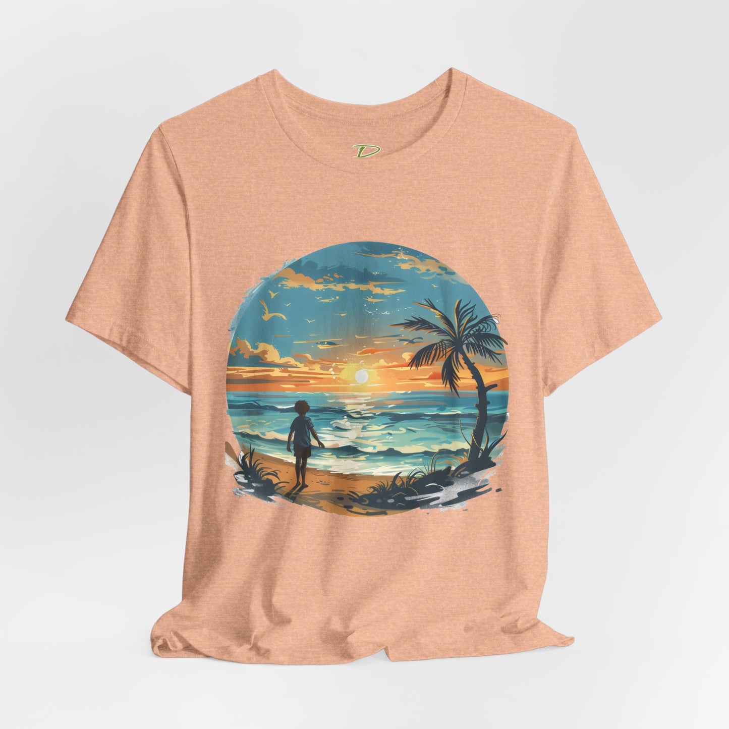 Colorful Sunshine Seaside T-shirt - Lightweight Fabric Tee