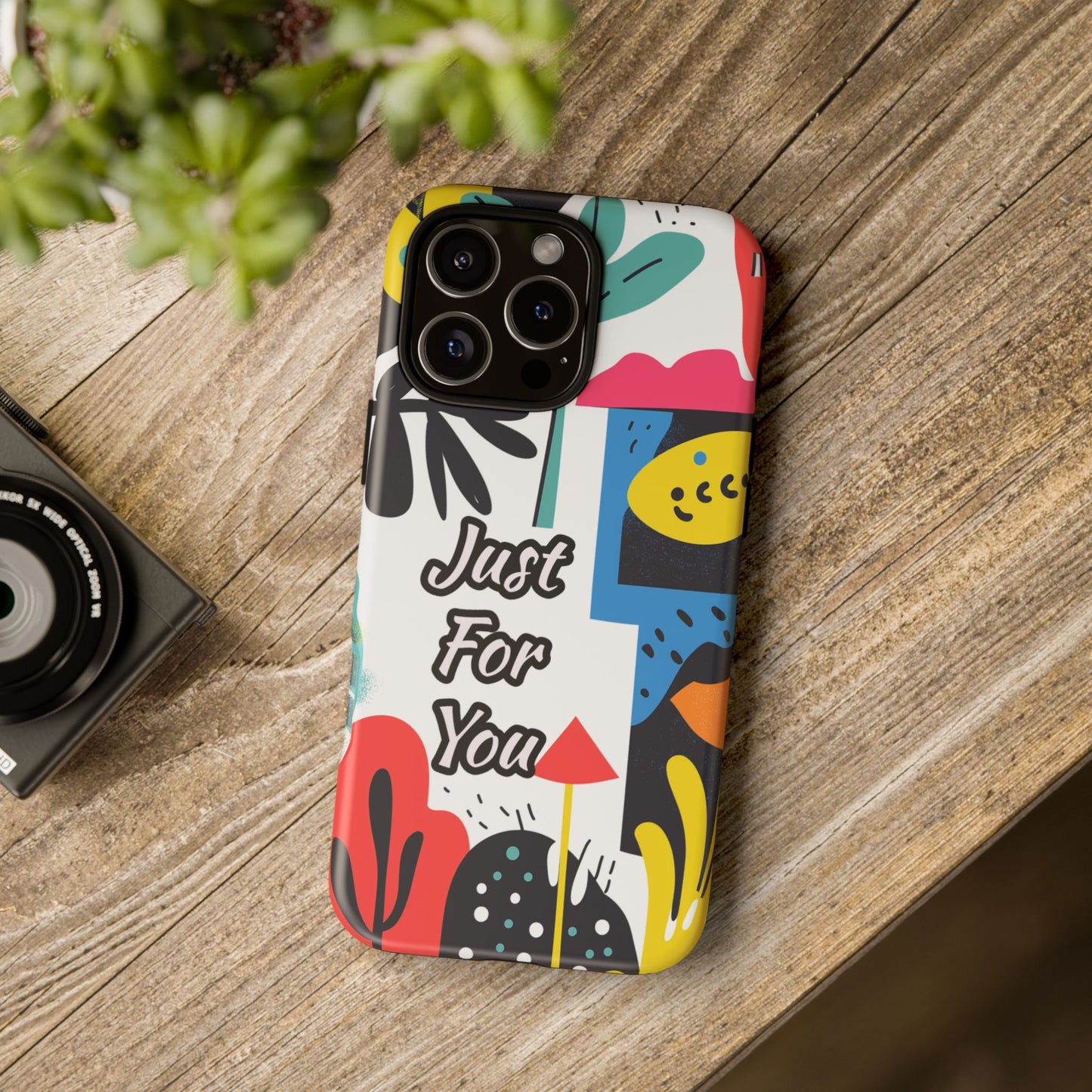 Colorful Phone Case with "Just For You" Design - Fun Gift, Unique Phone Accessory, Vibrant Design, Custom Gift Idea, Personal Touch