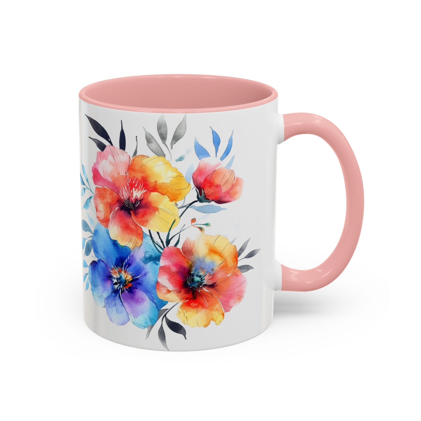 Oil colored Wildflowers Accent Coffee Mug, (11oz, 15oz)