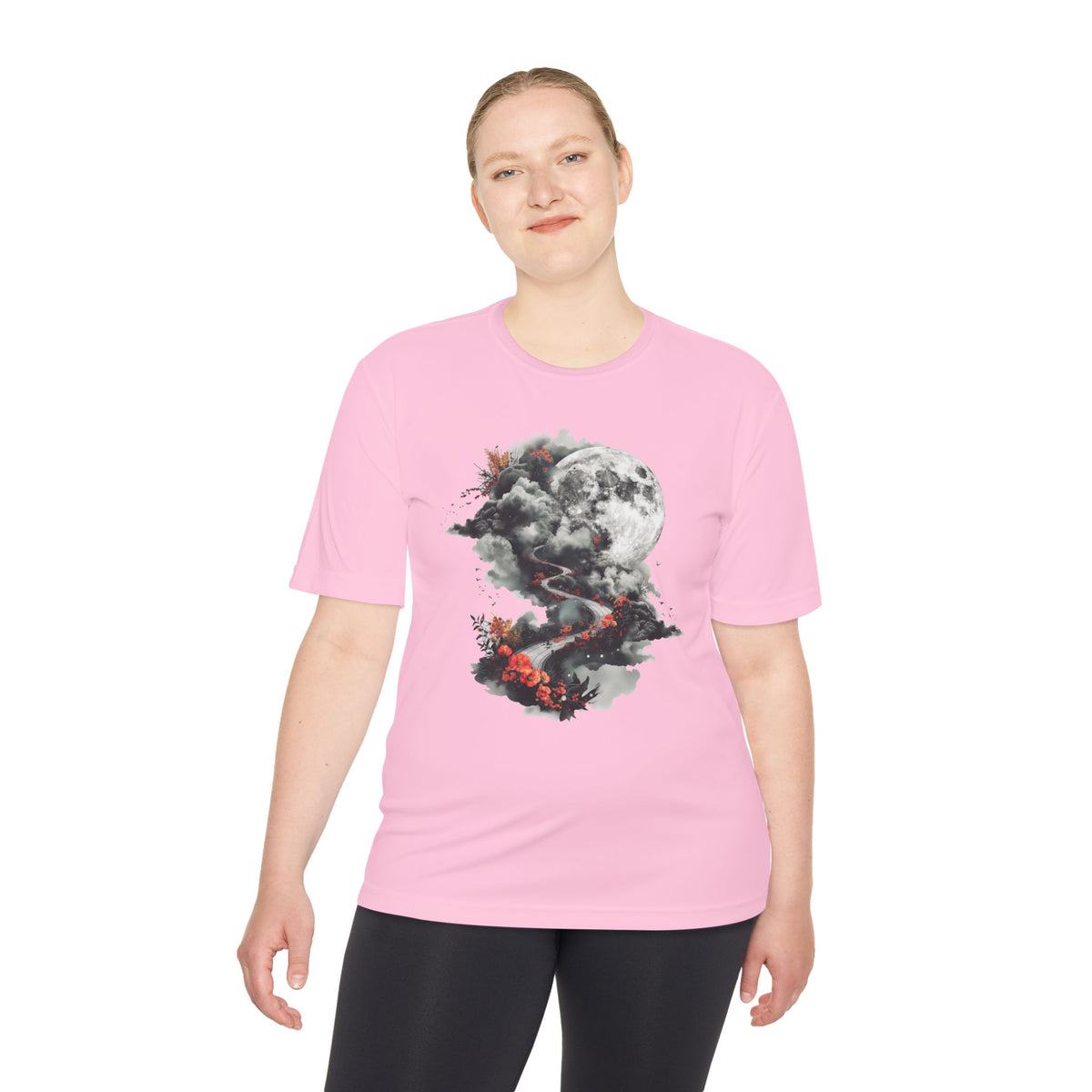 Unisex Wicking Tee Shirts - Beautiful Road Going up to Space T-shirt