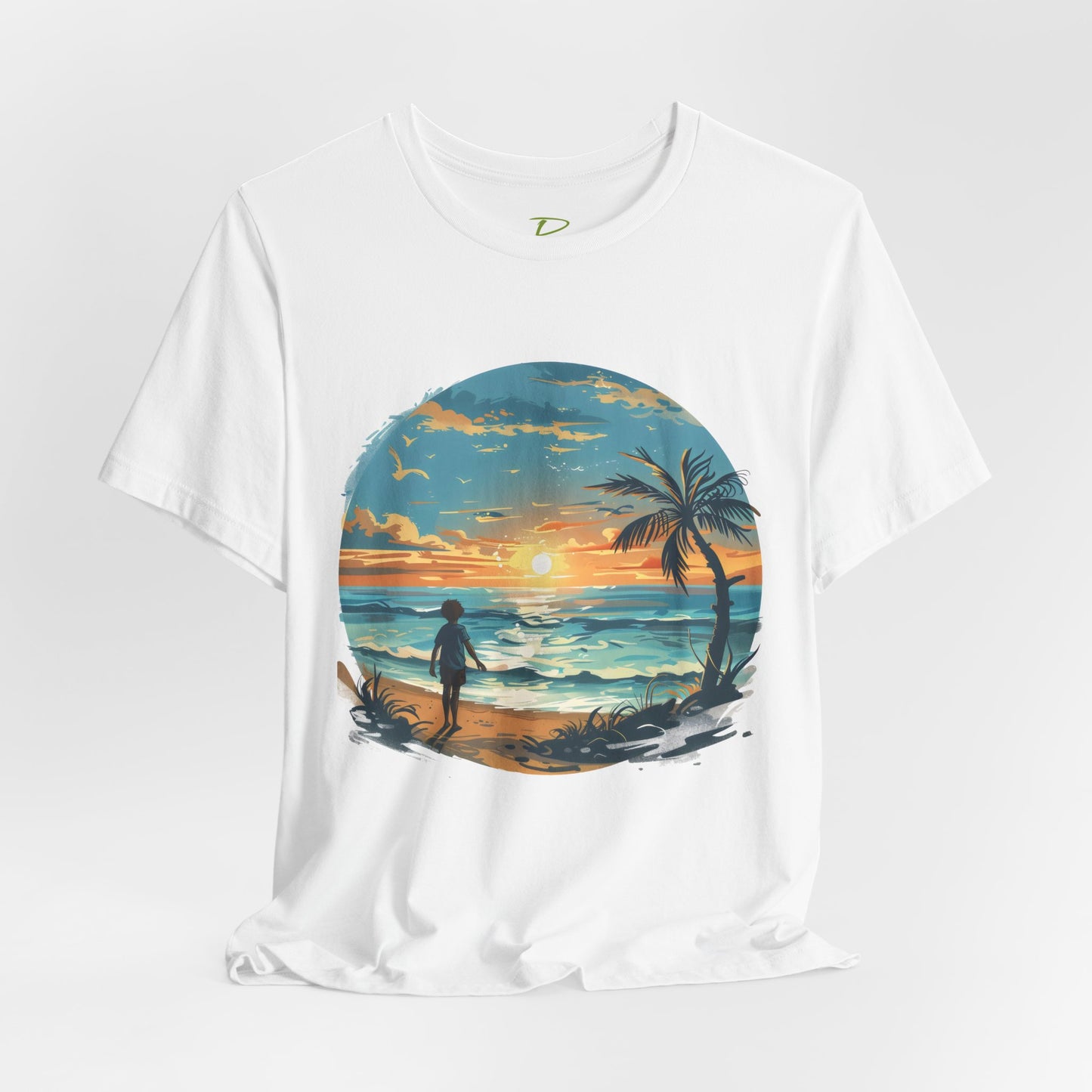 Colorful Sunshine Seaside T-shirt - Lightweight Fabric Tee